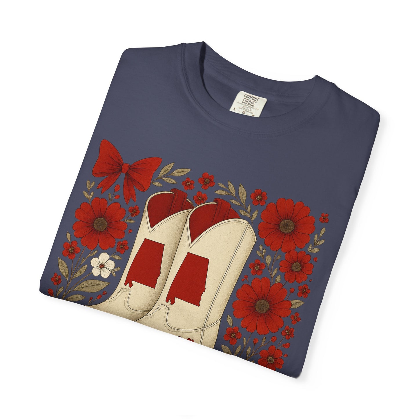 Vintage Cowboy Boots Floral Unisex T-shirt - Alabama Fan, Bama Game Day