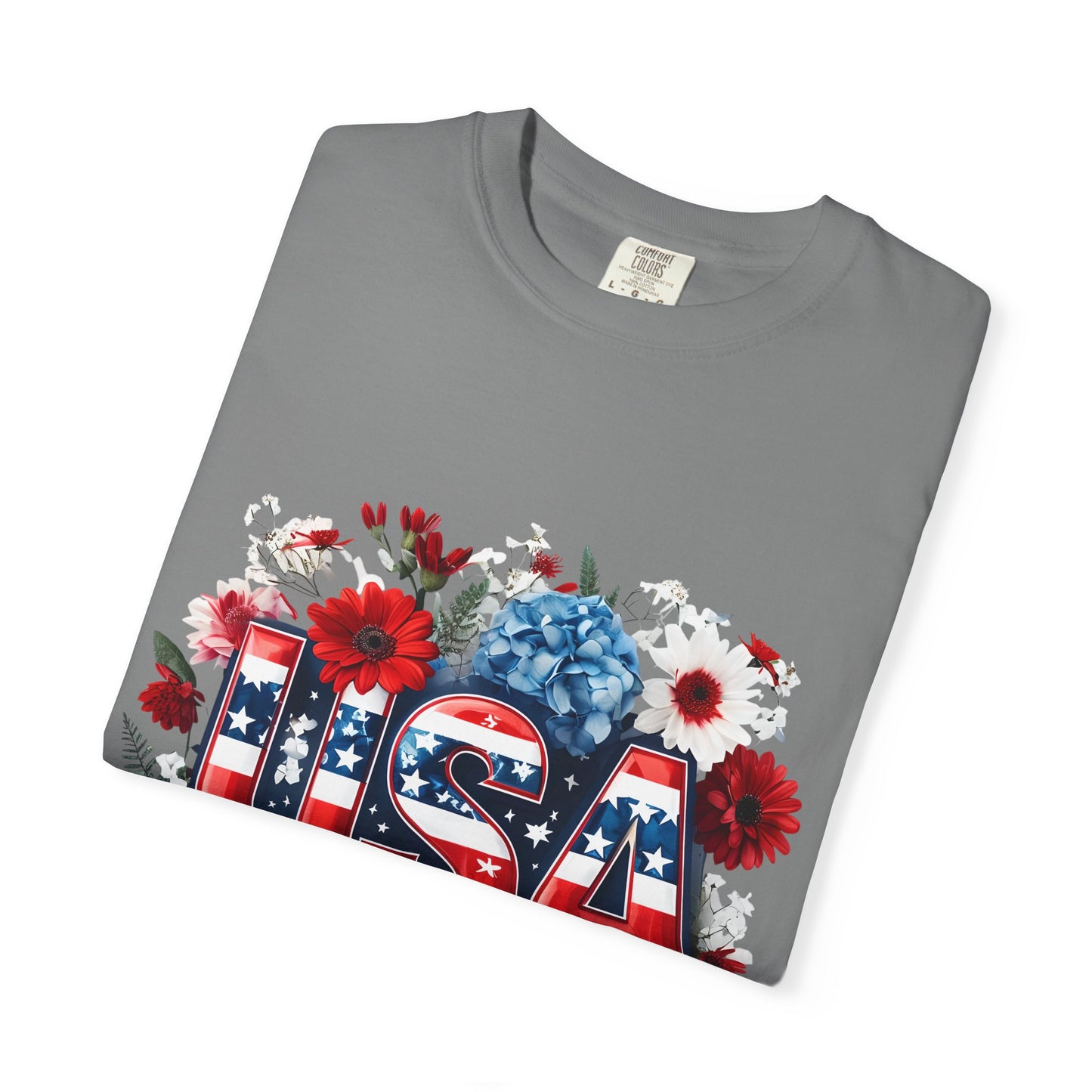 Patriotic Floral USA T-Shirt