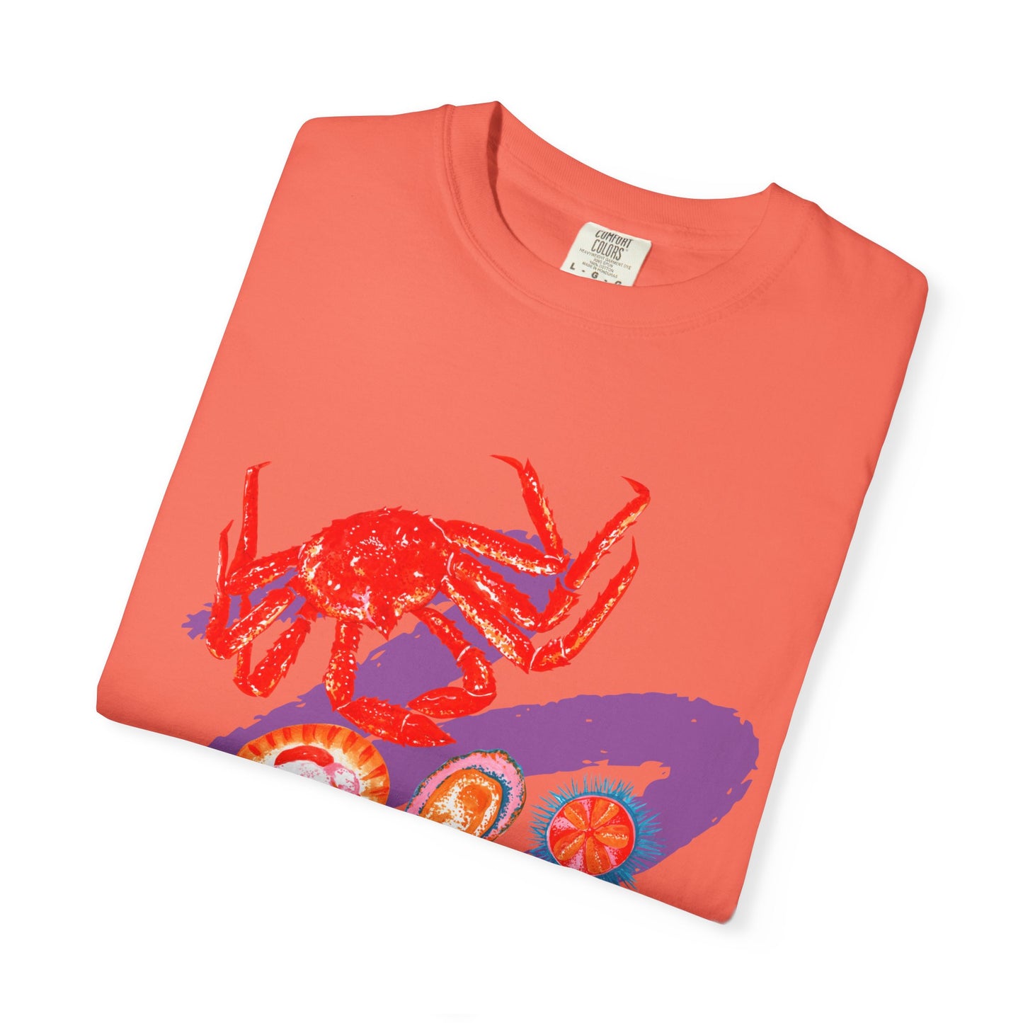 Comfort Colors Vibrant Seafood T-Shirt, French Coastal Tee, Distressed Shirt, Oversized Coquette Aesthetic, Nautical Style