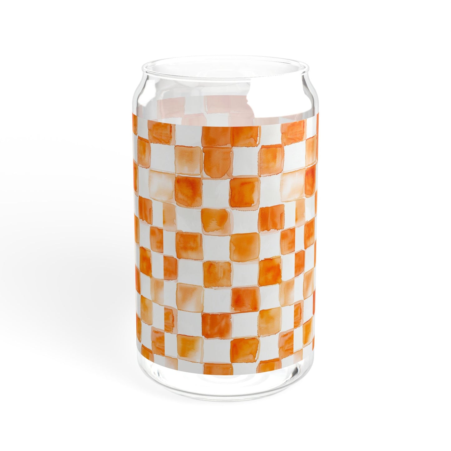 Tennessee Checkered 16oz Sipper Glass, Tennessee Checkered Chic - Stylish Drinkware for Home, Parties, Gifts