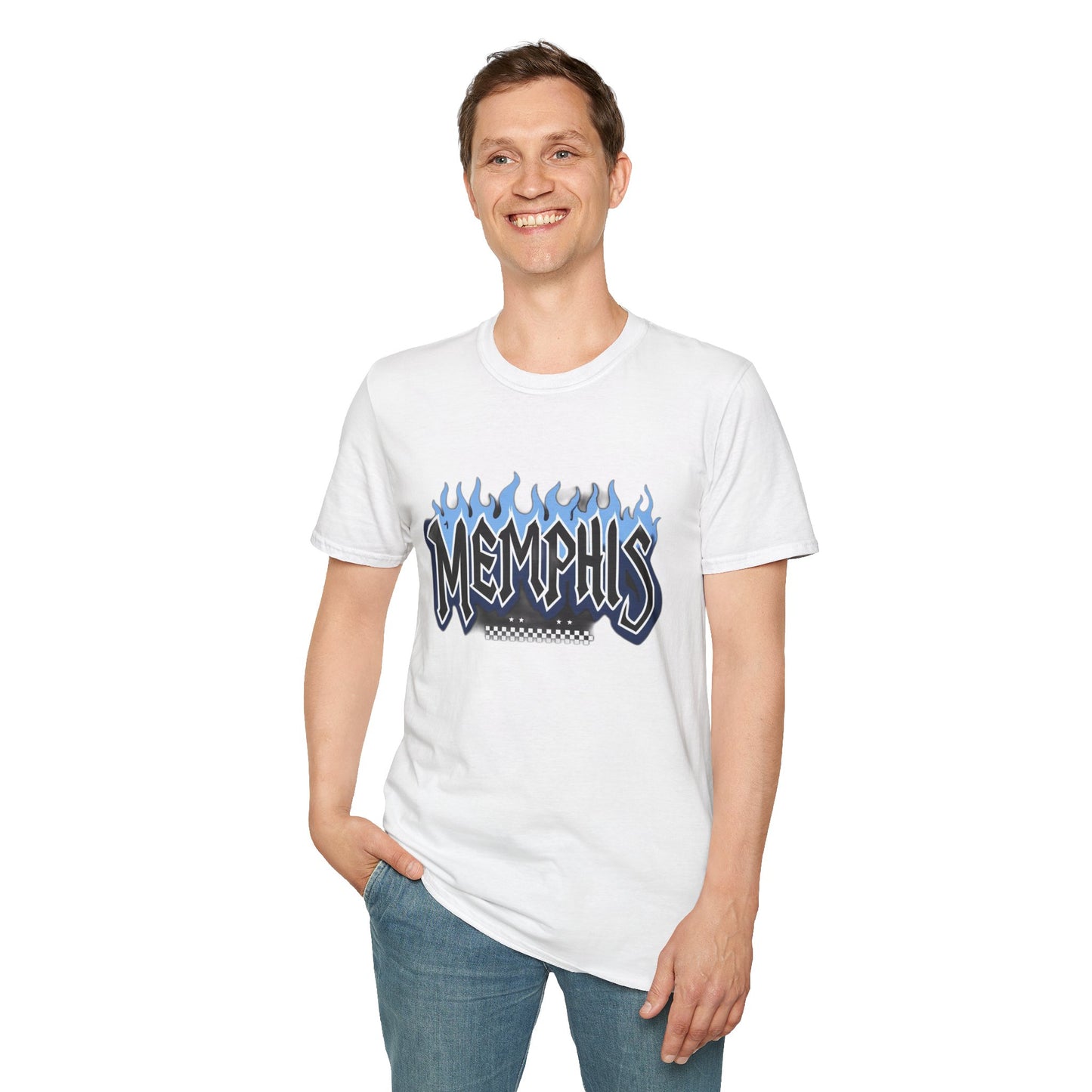 Memphis Flame Graphic T-Shirt, Unisex Tee, Casual Wear, Gift for Music Lovers, Summer Fashion, Graphic Design Shirt