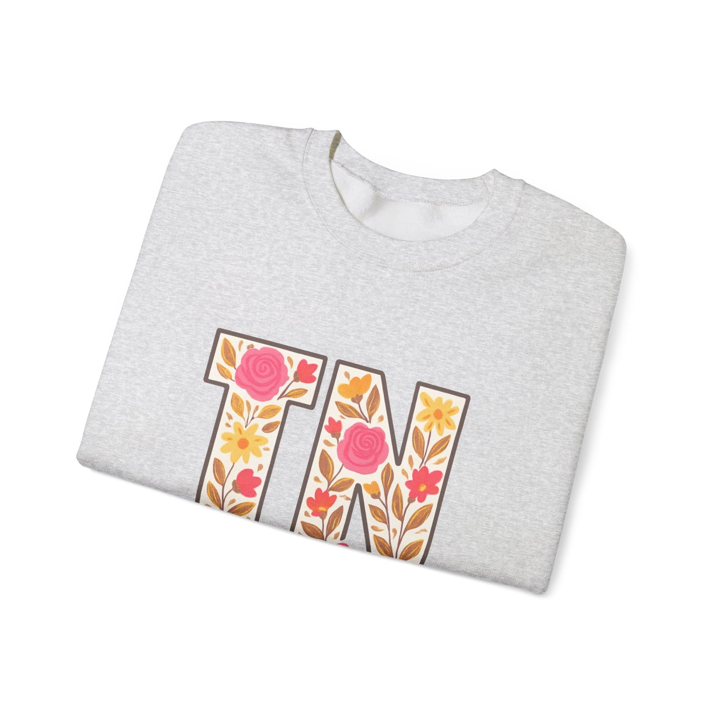 Cozy Floral Crewneck Sweatshirt with TN Design, Cute Gifts for Tennessee Fans, Casual Fall Wear, Perfect for Holidays & Gatherings