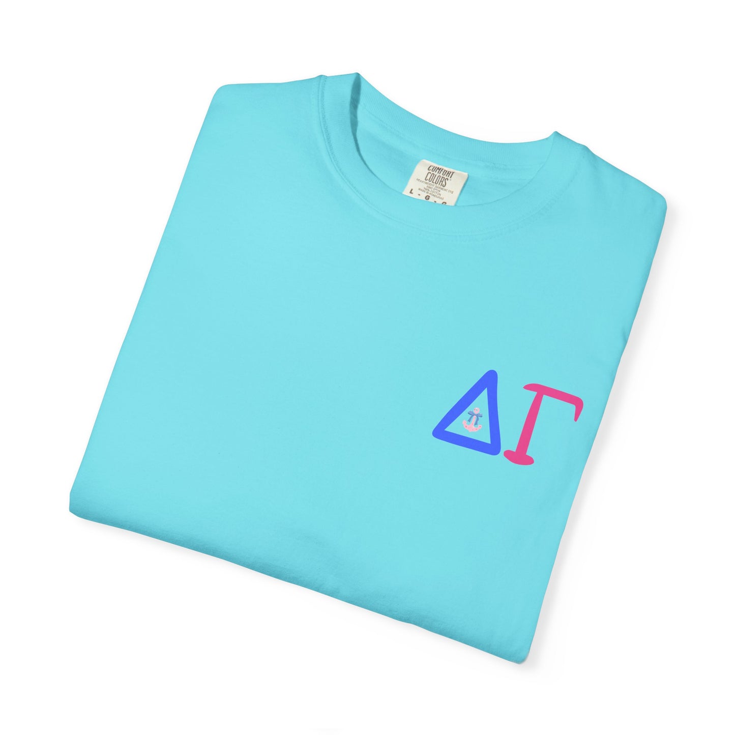 Delta Gamma Unisex Garment-Dyed T-Shirt, Sorority Pride Shirt, Nautical Design Tee, Perfect for Recruitment and Celebrations, Gift Idea