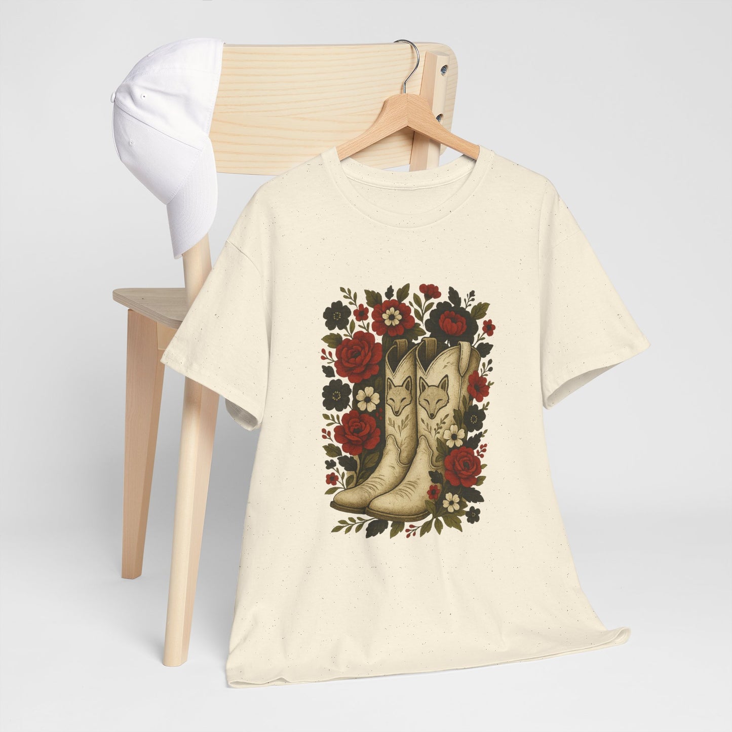 AR State Red Wolves Vintage Floral Cowboy Boots Tee