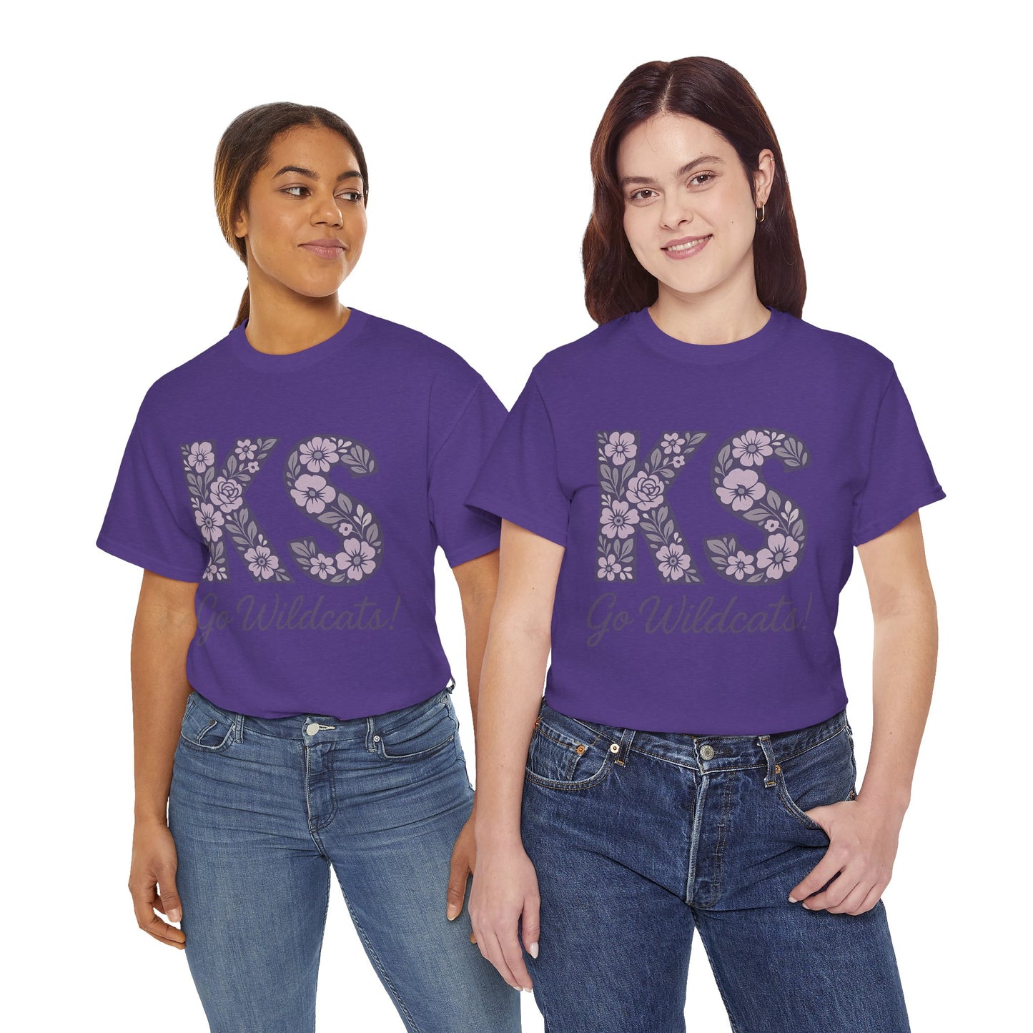 KS Floral Team Spirit Tee: Celebrate Kansas State Wildcats in Style, Perfect for Sports Events, Gifts, & Casual Wear