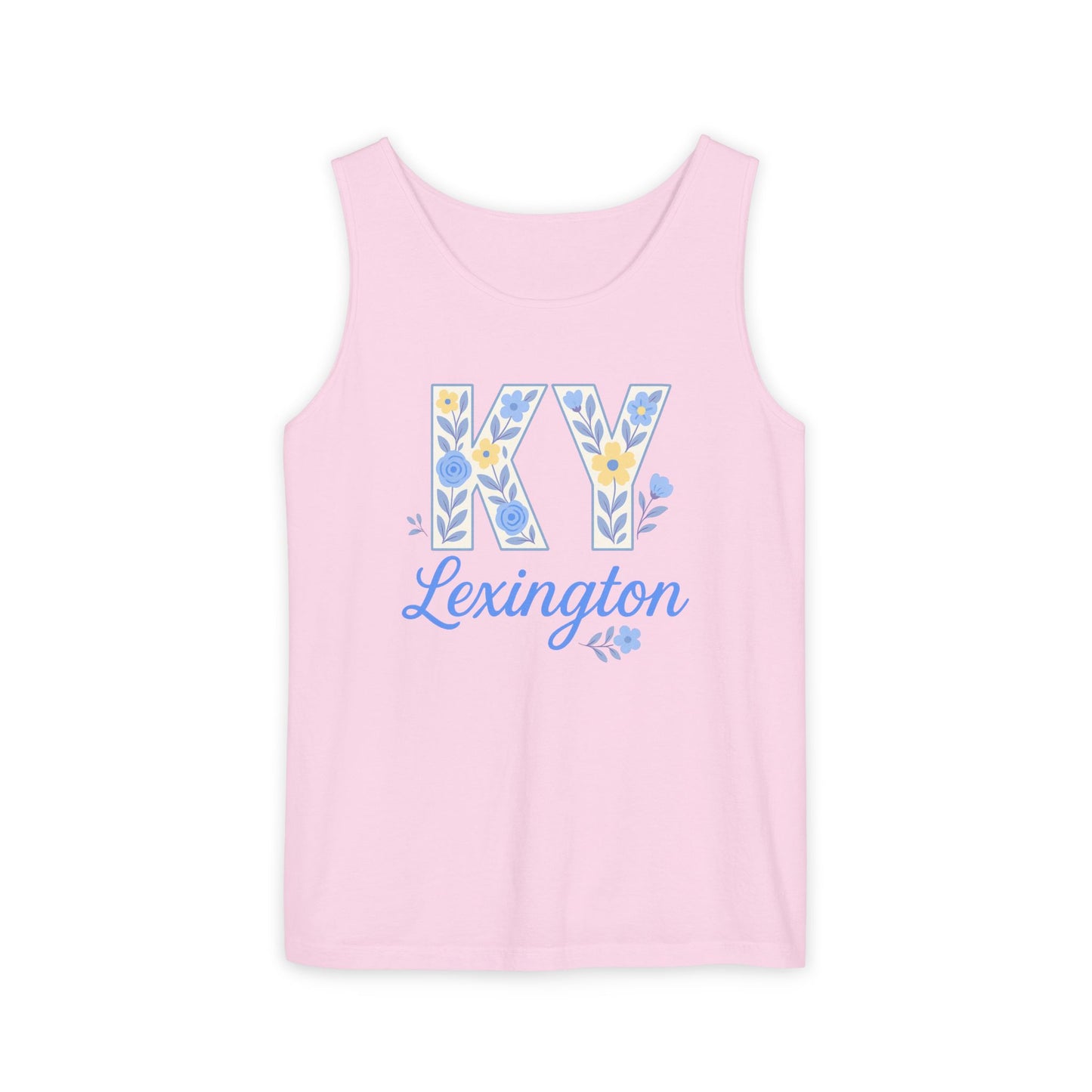 Kentucky Floral Letter Tank Top, Summer Tank, Cute Souvenir, Unisex Summer Apparel, Gift for Her, Comfort Colors, Graduation Gift