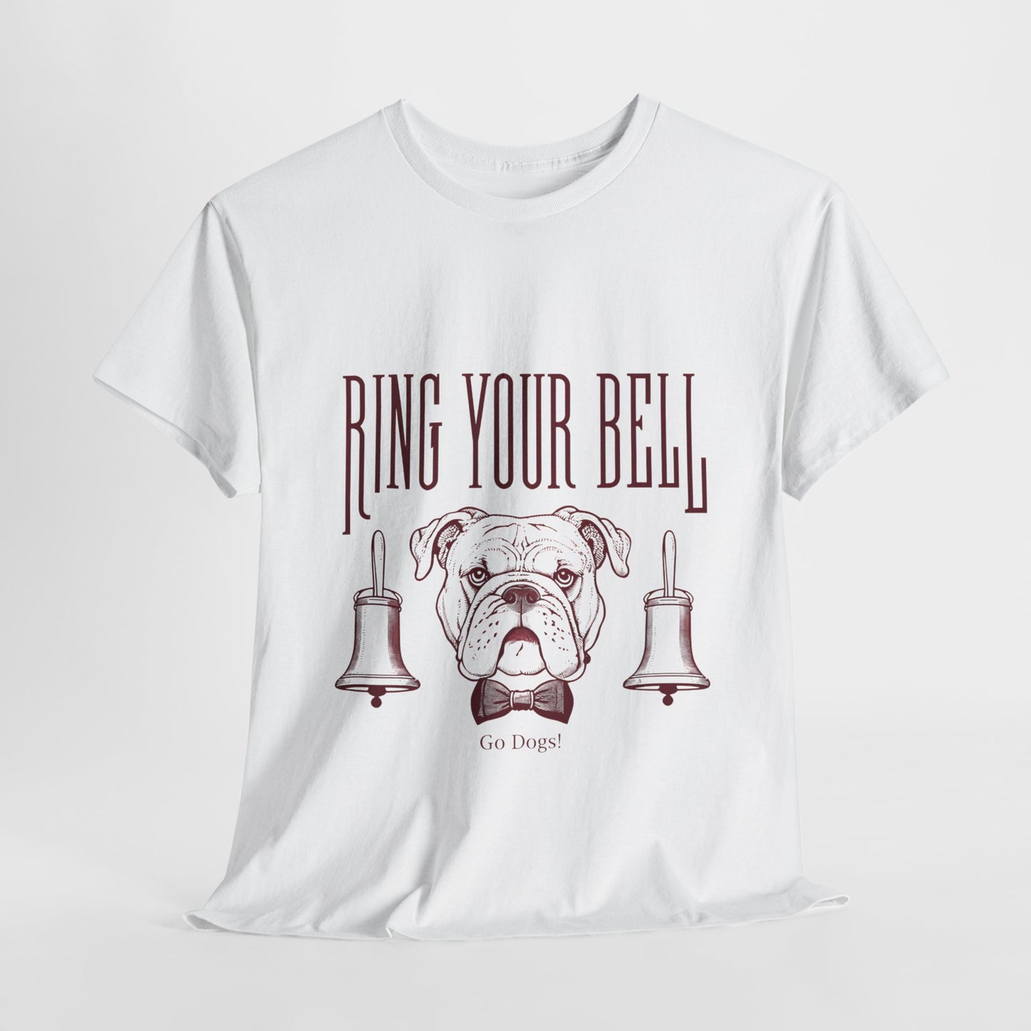 Dog Lover's Unisex Heavy Cotton Tee | 'Ring Your Bell' Shirt, Bulldog Tee, Pet Owner Gift, Funny Dog Apparel, Casual Wear