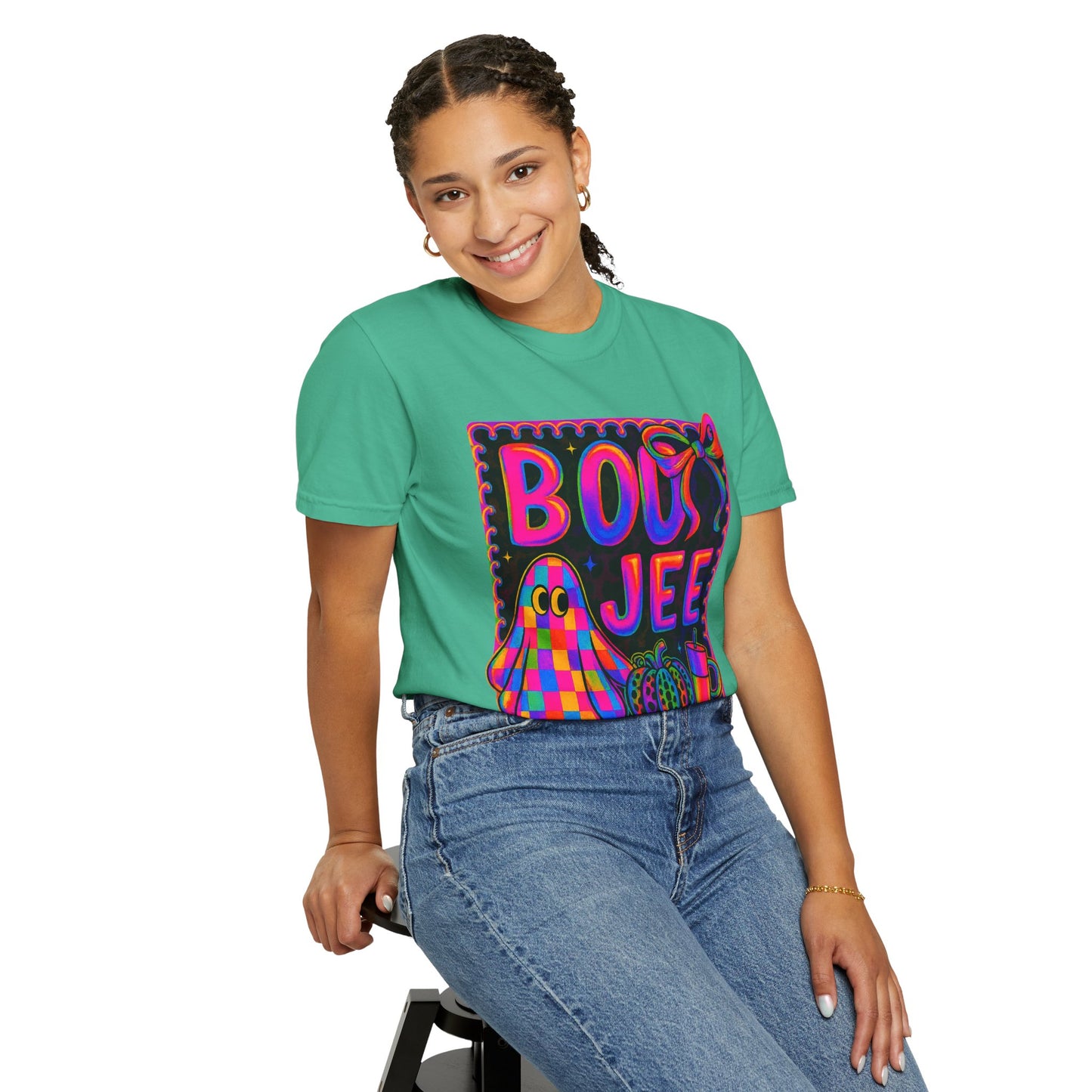 BOOJee Retro Comfort Colors, Garment-Dyed T-shirt, Colorful Graphic Tee, Unisex Streetwear, Fun Gift, Festival Fashion, Vegan Style