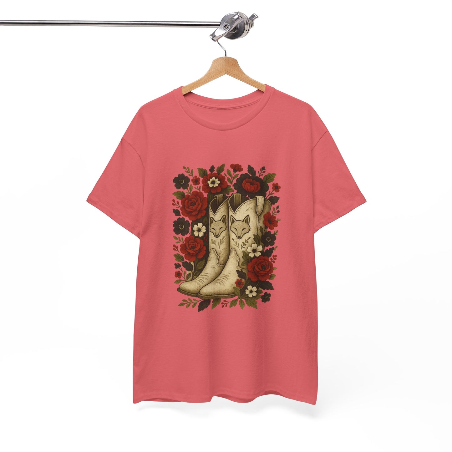 AR State Red Wolves Vintage Floral Cowboy Boots Tee