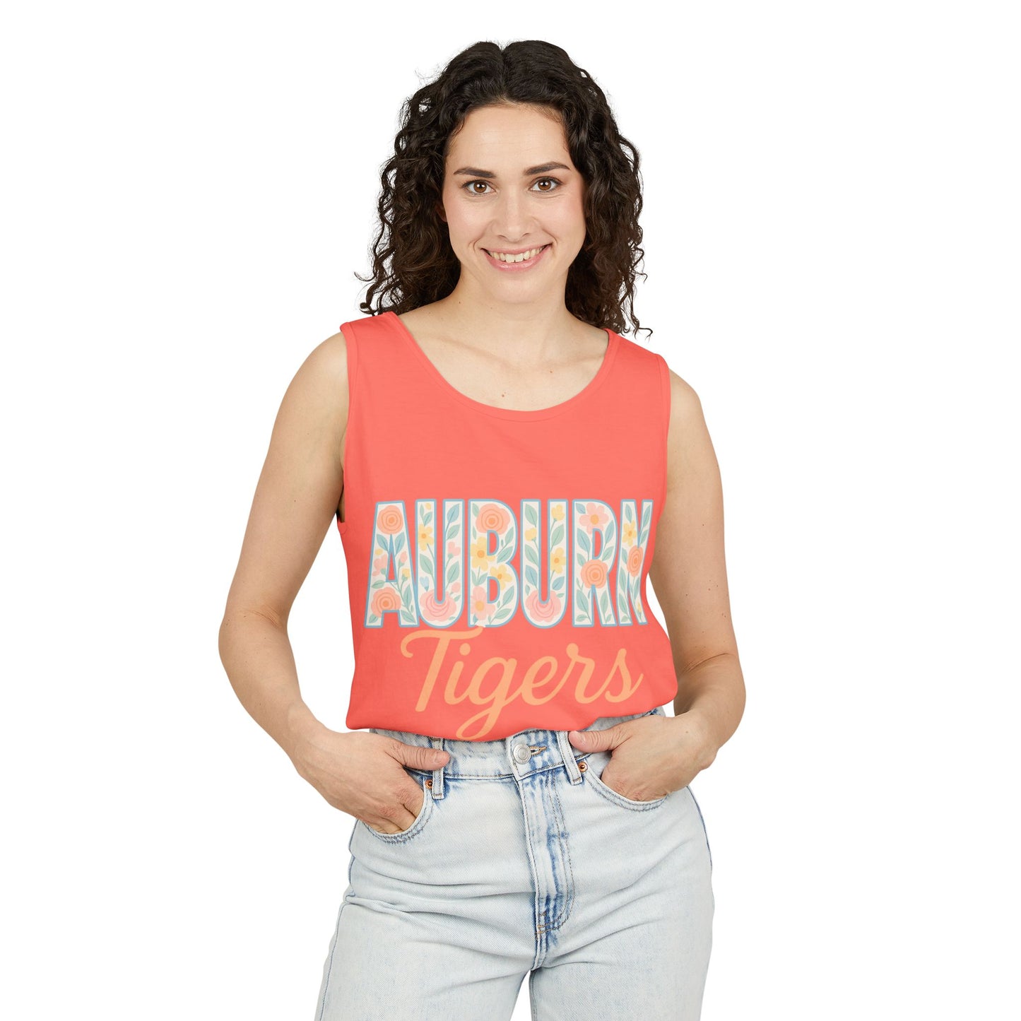 Auburn Tigers Garment-Dyed Tank Top, Summer Fashion, Sports Apparel, College Gear, Gifts for Students, Comfort Colors