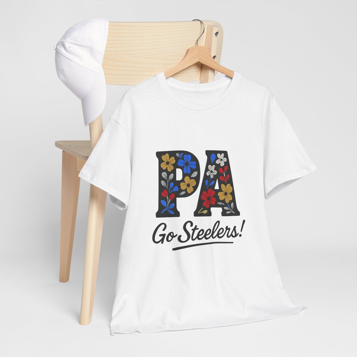 Sports Fan Tee - Floral PA Go Steelers Unisex Heavy Cotton Tee