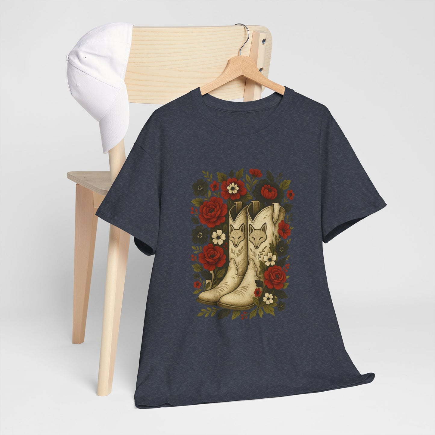 AR State Red Wolves Vintage Floral Cowboy Boots Tee