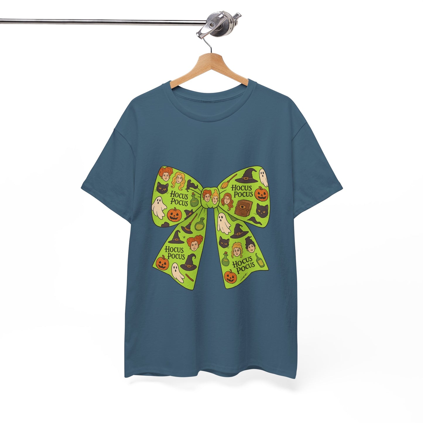 Halloween Graphic Tee, Spooky Season Unisex Shirt, Hocus Pocus Bow Tee, Autumn Style Shirt, Trick or Treat Apparel