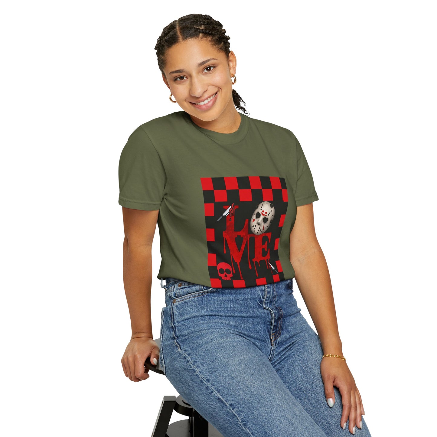 Scary Movie Mask Love Print T-Shirt