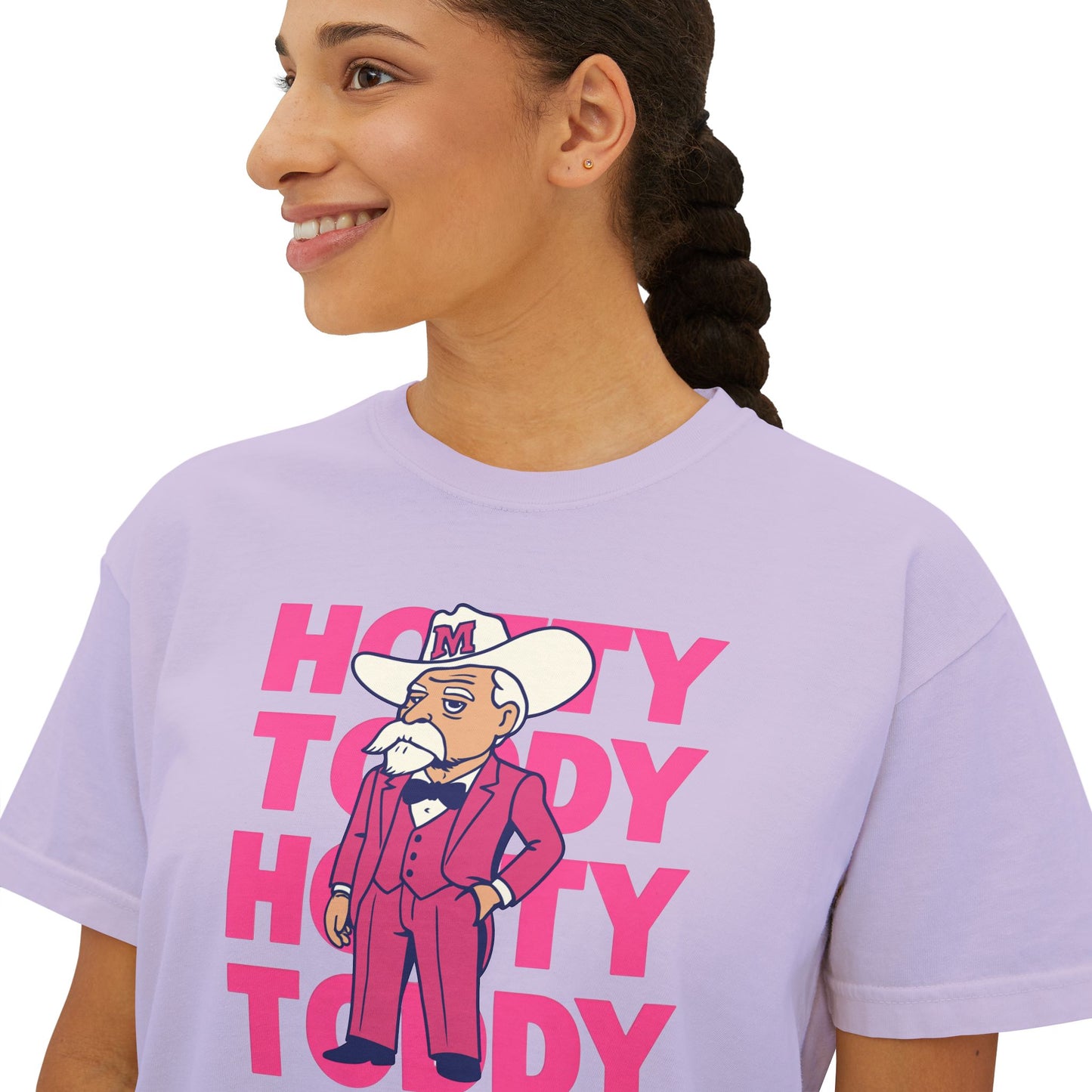 Pink Hotty Toddy Boxy Tee | Fun Humor Graphic Shirt