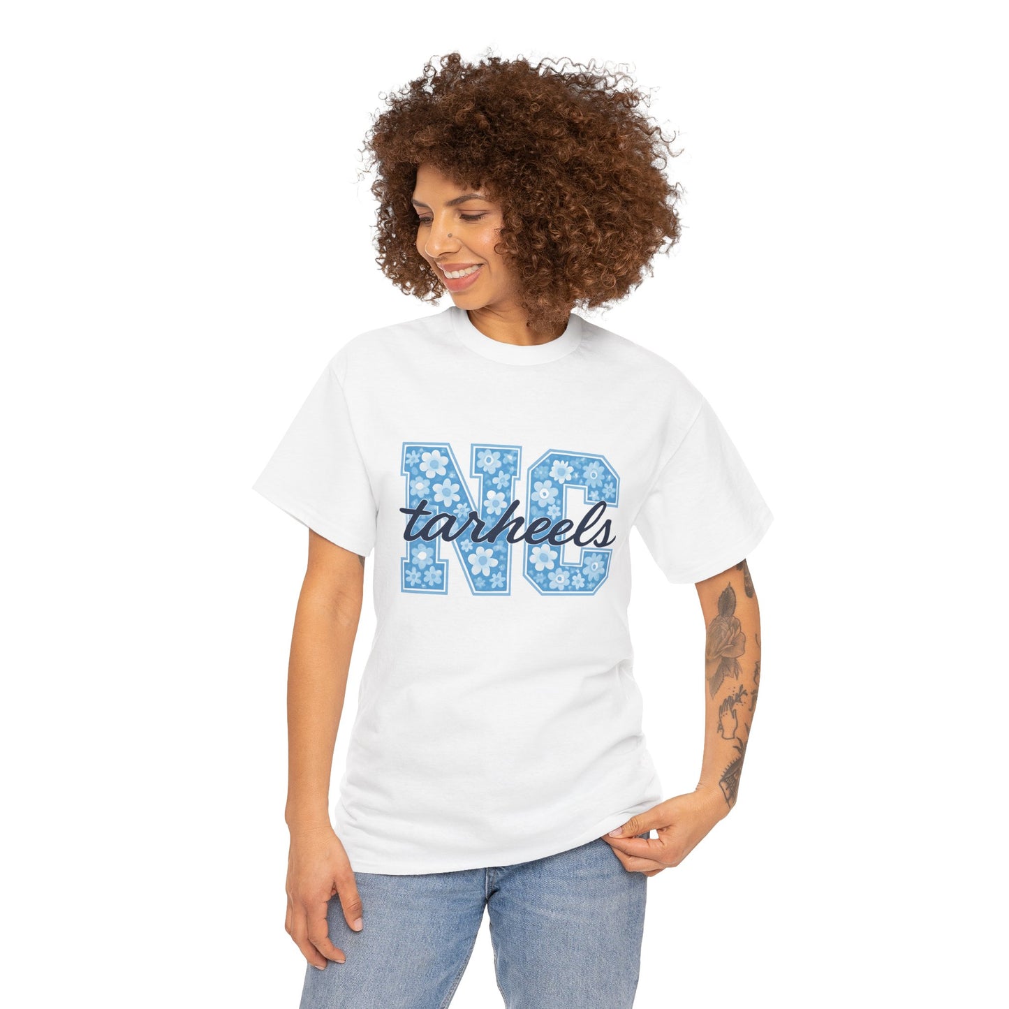 North Carolina Tarheels Unisex Heavy Cotton Tee, College Spirit Wear, Men's and Women's Casual T-Shirt, School Pride Apparel, Gift for Fans
