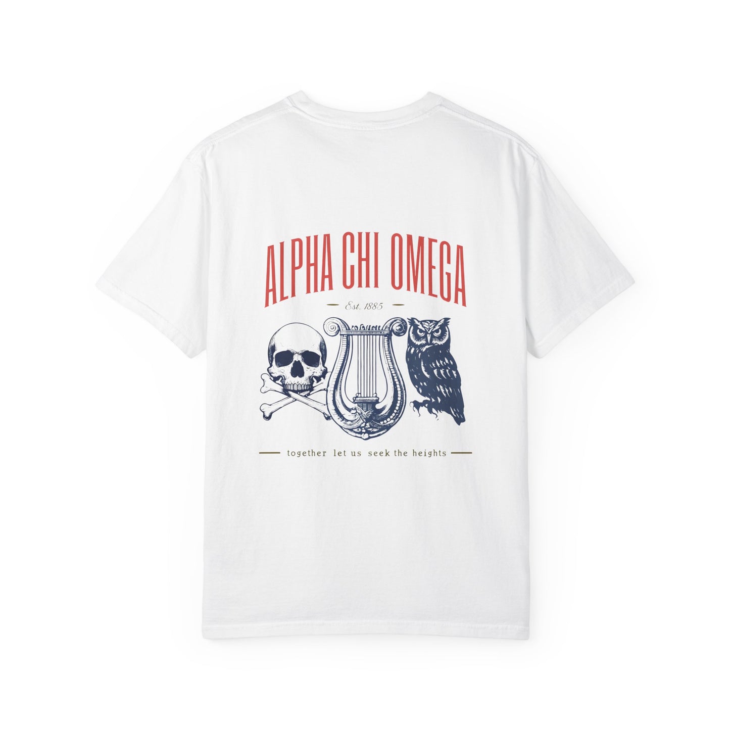 Alpha Chi Omega Garment-Dyed T-shirt, Unisex College Apparel, Sorority Shirt, Graduation Gift, Vintage Style Tee