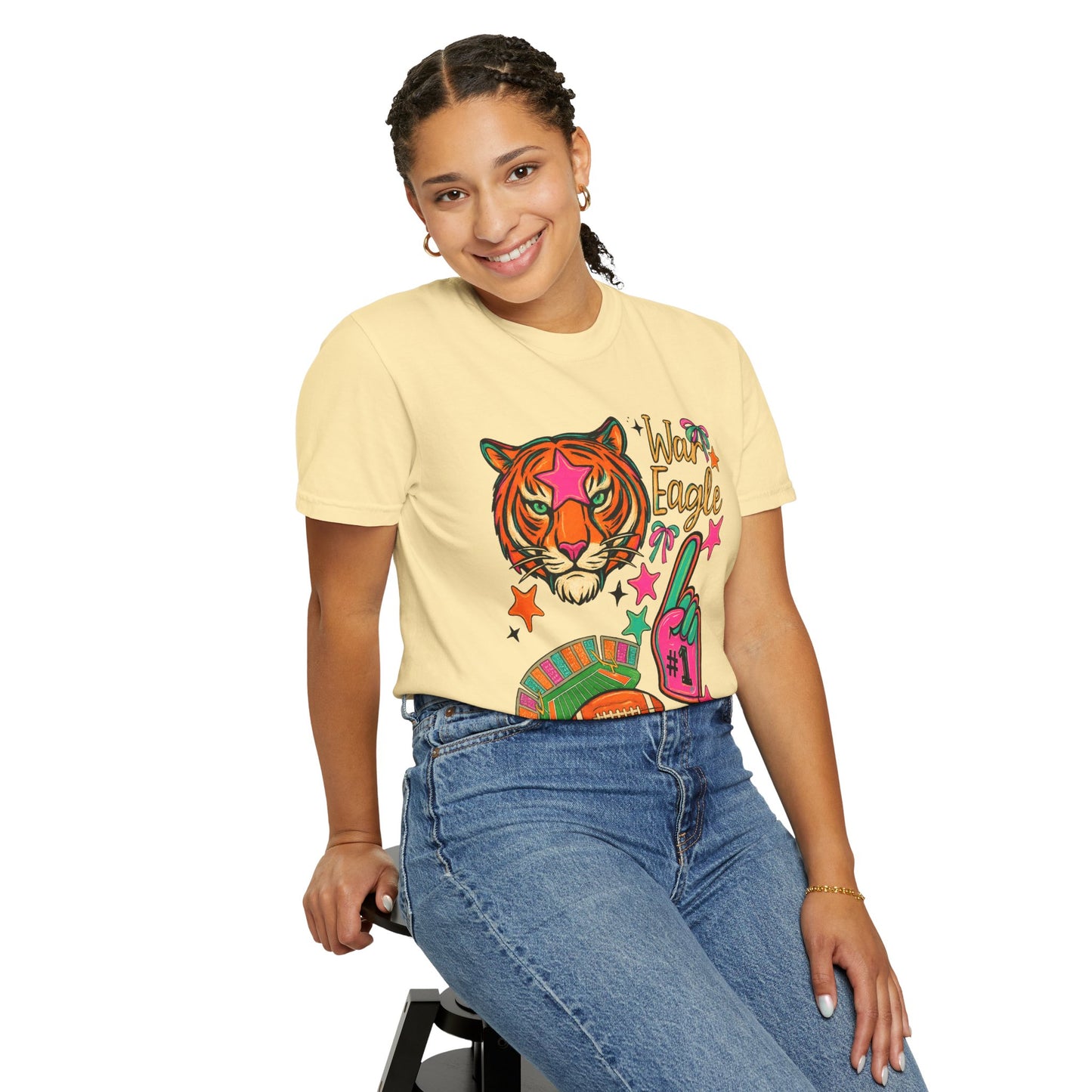 Vintage Preppy Tiger Football Game Day Unisex T-shirt