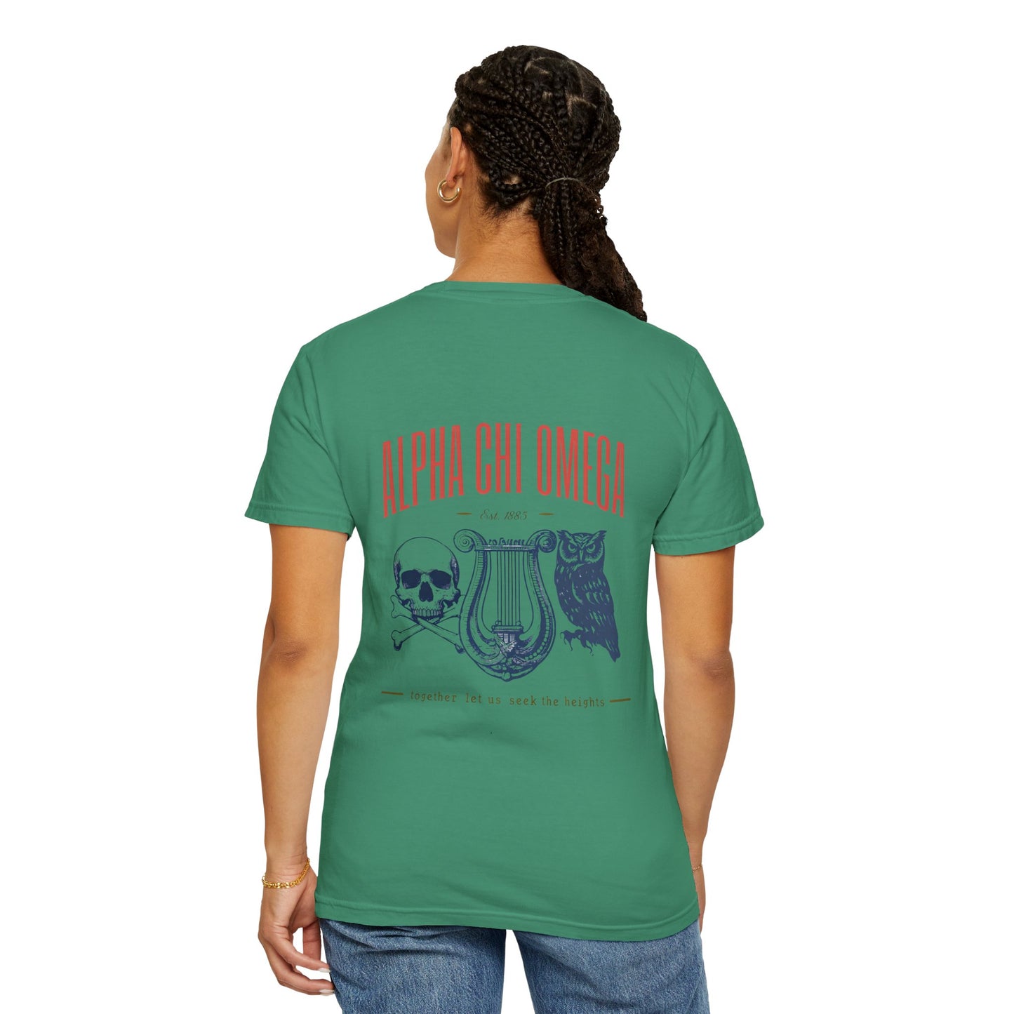 Alpha Chi Omega Garment-Dyed T-shirt, Unisex College Apparel, Sorority Shirt, Graduation Gift, Vintage Style Tee