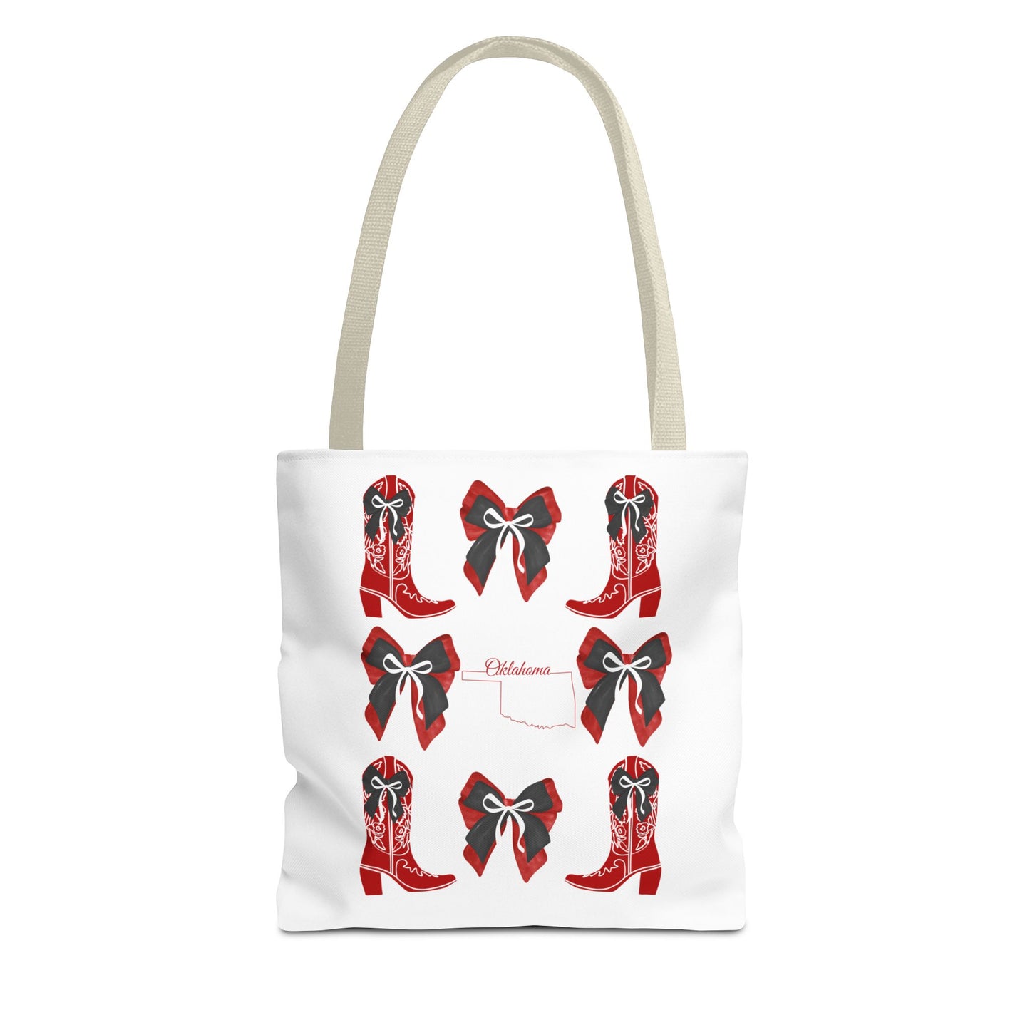Tote Bag - Oklahoma Game Day Coquette Bow Design Fan Gift