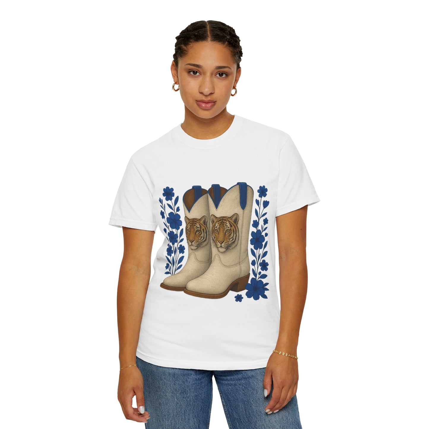 Graphic T-Shirt - Cowboy Boots & Tigress, Unisex Tee, Vintage Country Style-Memphis Tiger Fan