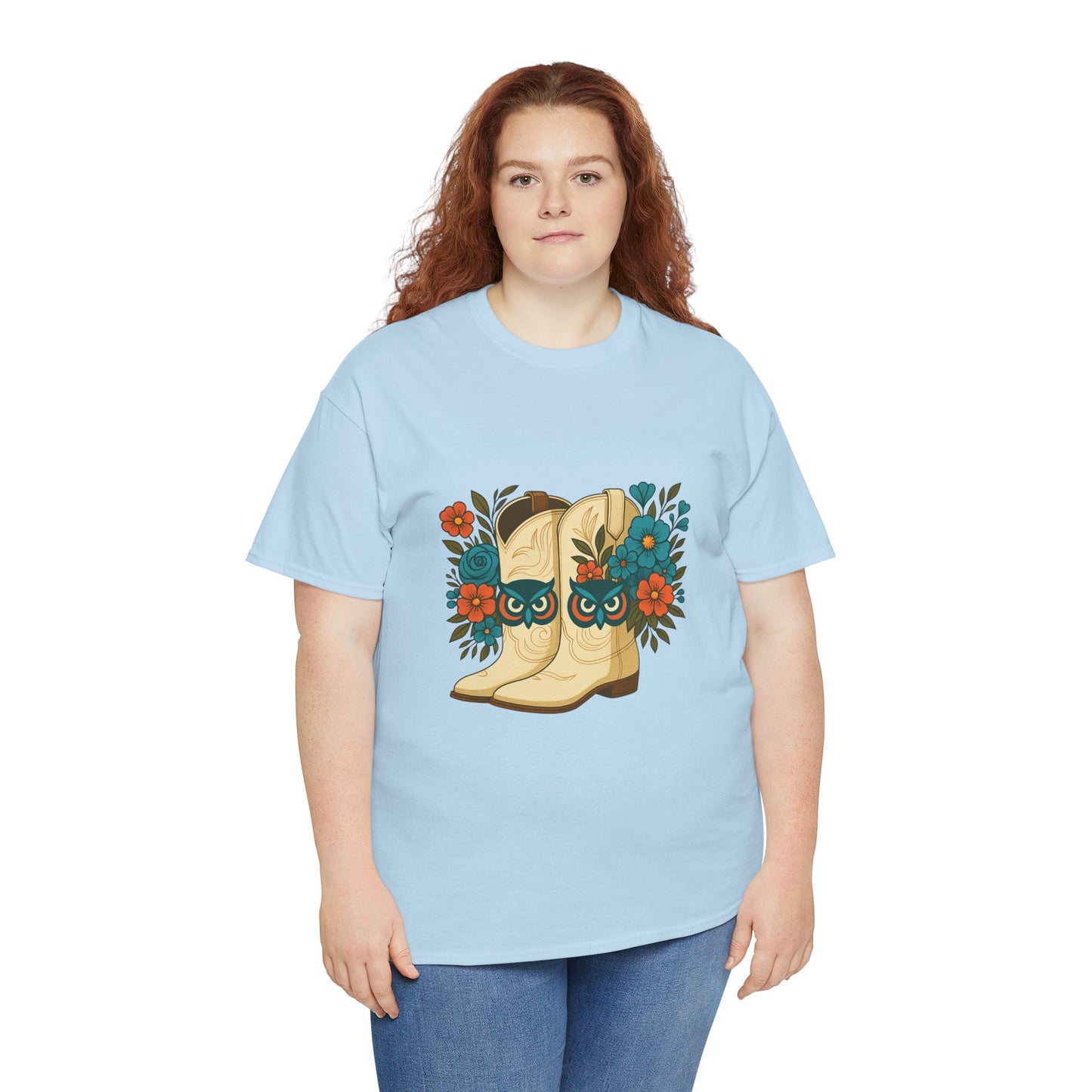 Floral Cowboy Boots Tee, Perfect for Country Music Lovers, Western Style Gift, Casual Outfit, Boho Fashion, Farmhouse Decor
