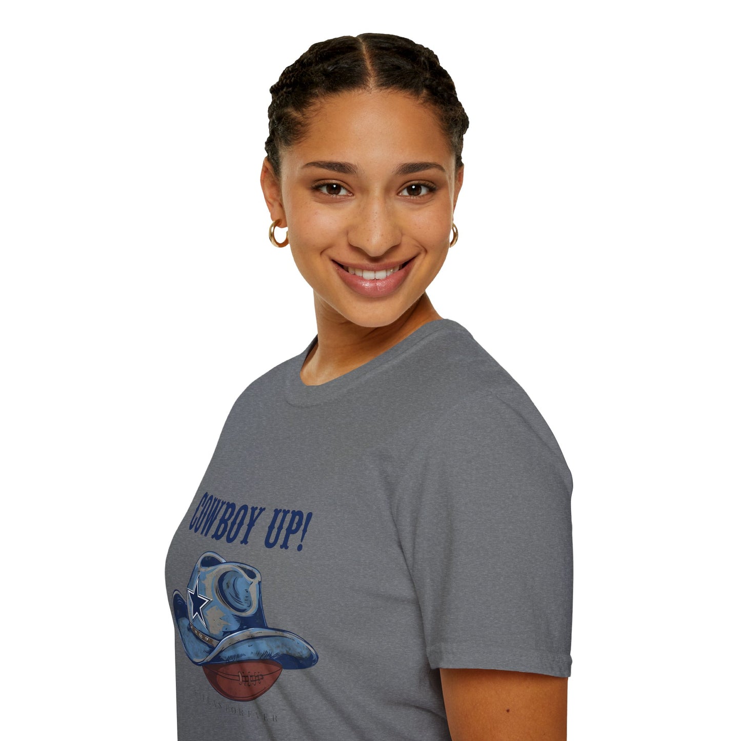 Cowboy Up! Unisex Softstyle T-Shirt - Casual Western Tee for Rodeos, Country Events, Fun Graphic Shirt, Everyday Wear