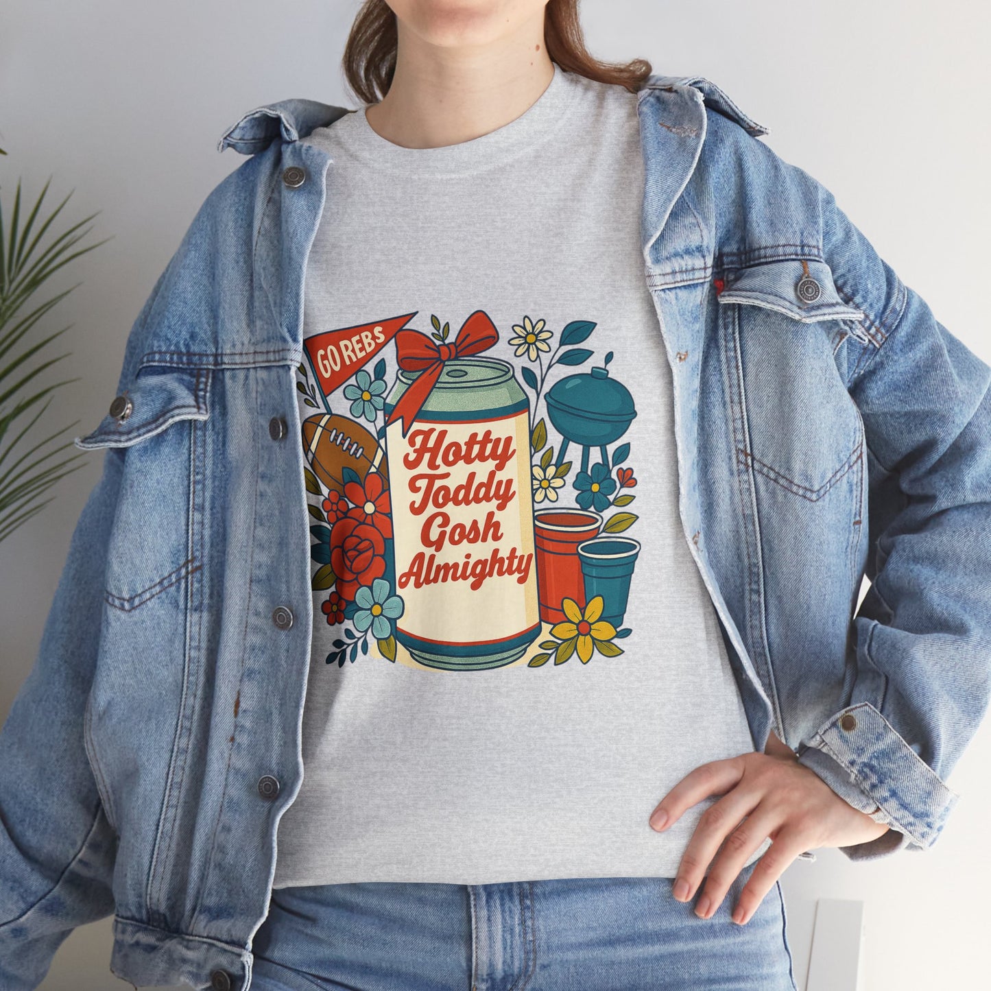 Hotty Toddy Heavy Cotton Tee - Unisex Graphic T-Shirt, Casual Wear, College Apparel, Gift for Students, Spring Break Fashion