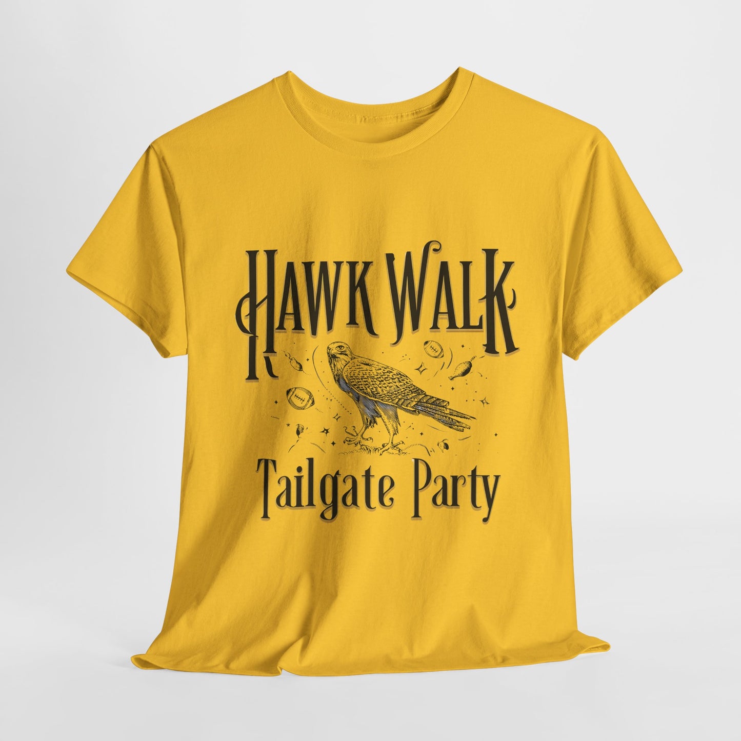 Hawk Walk Tailgate Tee, Unisex Cotton Shirt, Outdoor Event T-Shirt, Festival Wear, Bird Lover Gift, Sports Gathering Apparel