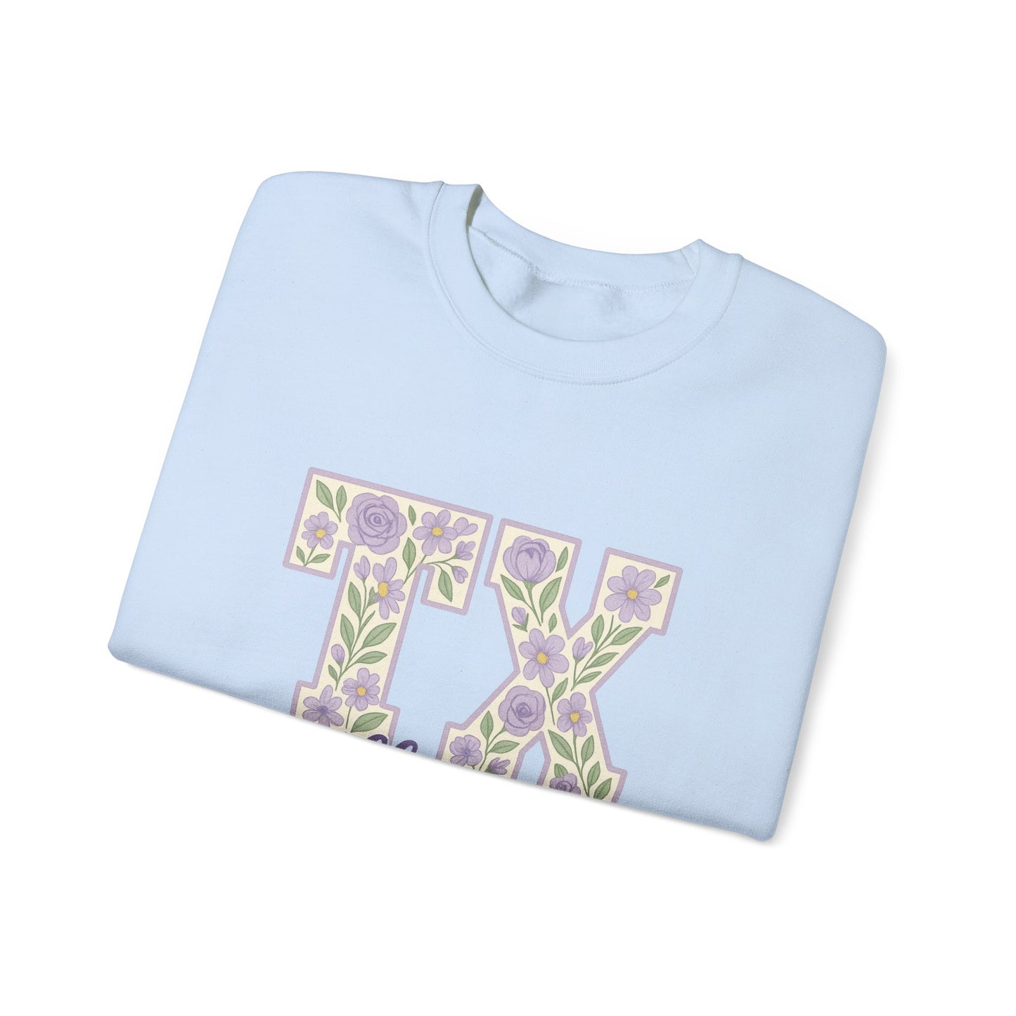 Texas Floral Sweatshirt, Cozy Unisex Crewneck, TX Riff Ram Bah Zoo Pullover, Gift for College Students, Texas Pride Apparel, Spring Fashion