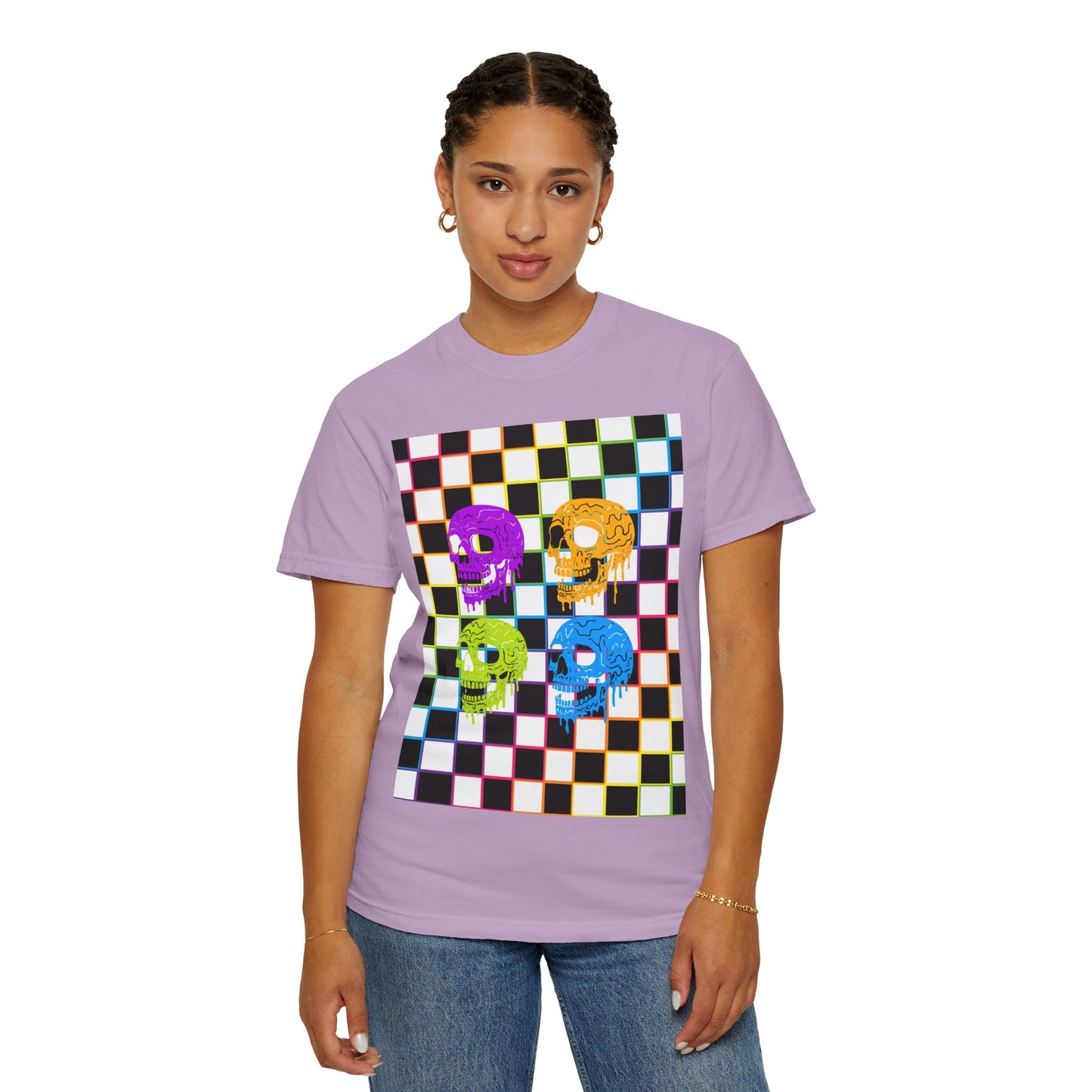 Vibrant Skull Graphic T-Shirt, Unisex Tee, Halloween Outfit, Alternative Fashion, Festival Wear, Casual Street Style