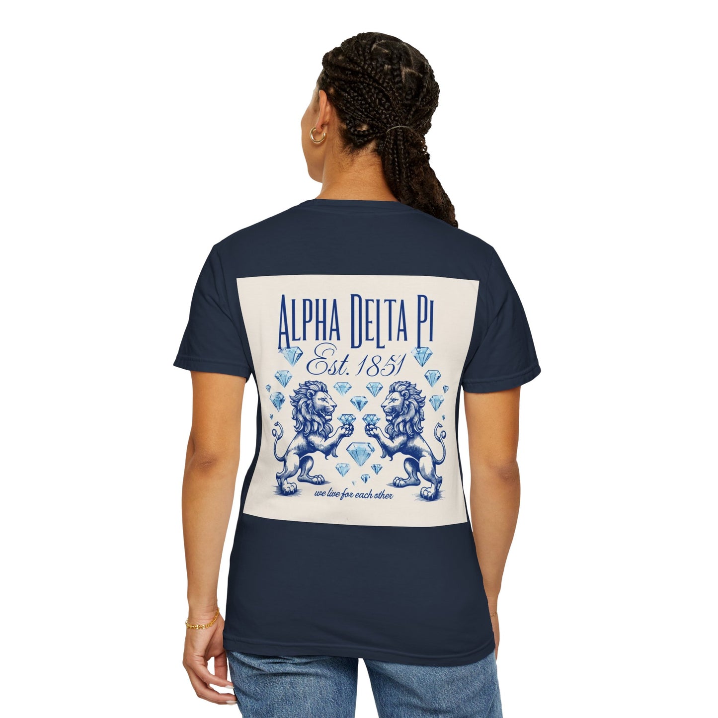 Alpha Delta Pi T-Shirt, Sorority Shirt, College Apparel, Greek Life Gift, Unisex Garment-Dyed Tee