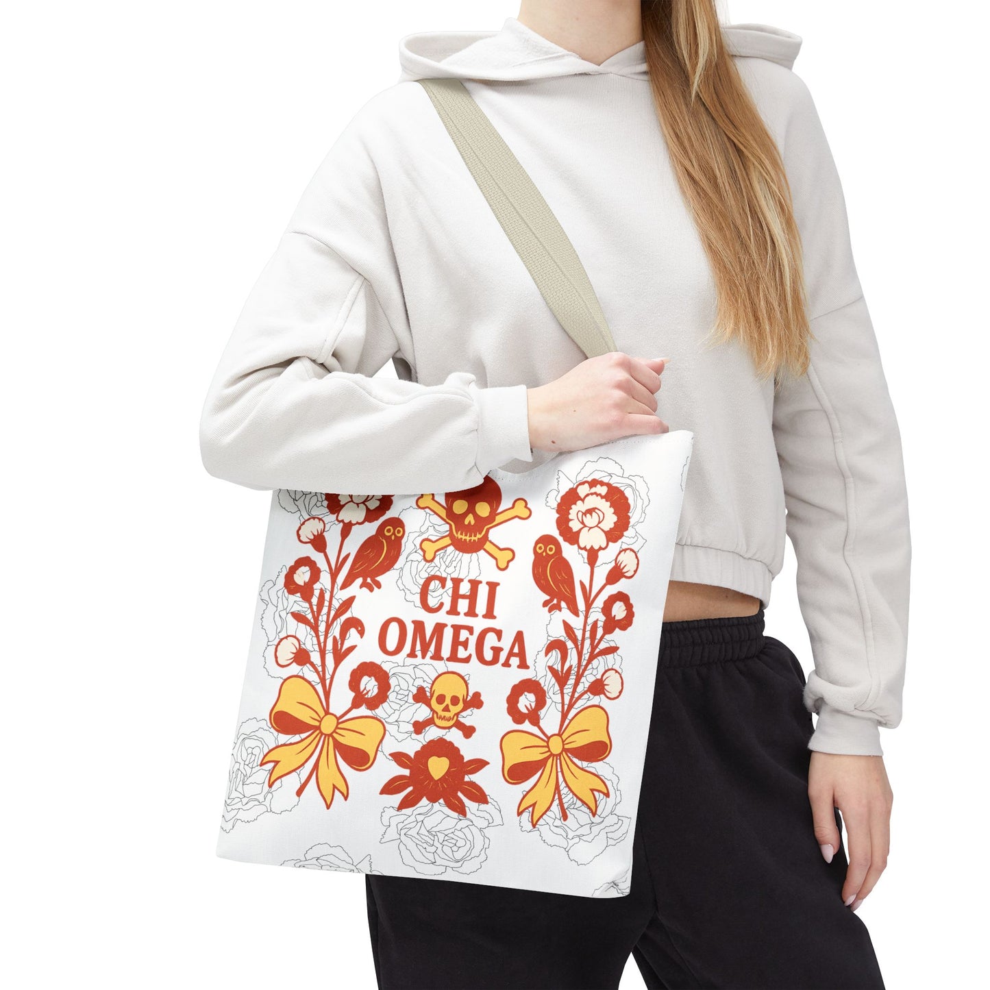 Chi Omega Floral Tote Bag