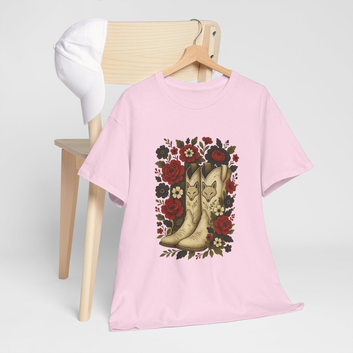 AR State Red Wolves Vintage Floral Cowboy Boots Tee