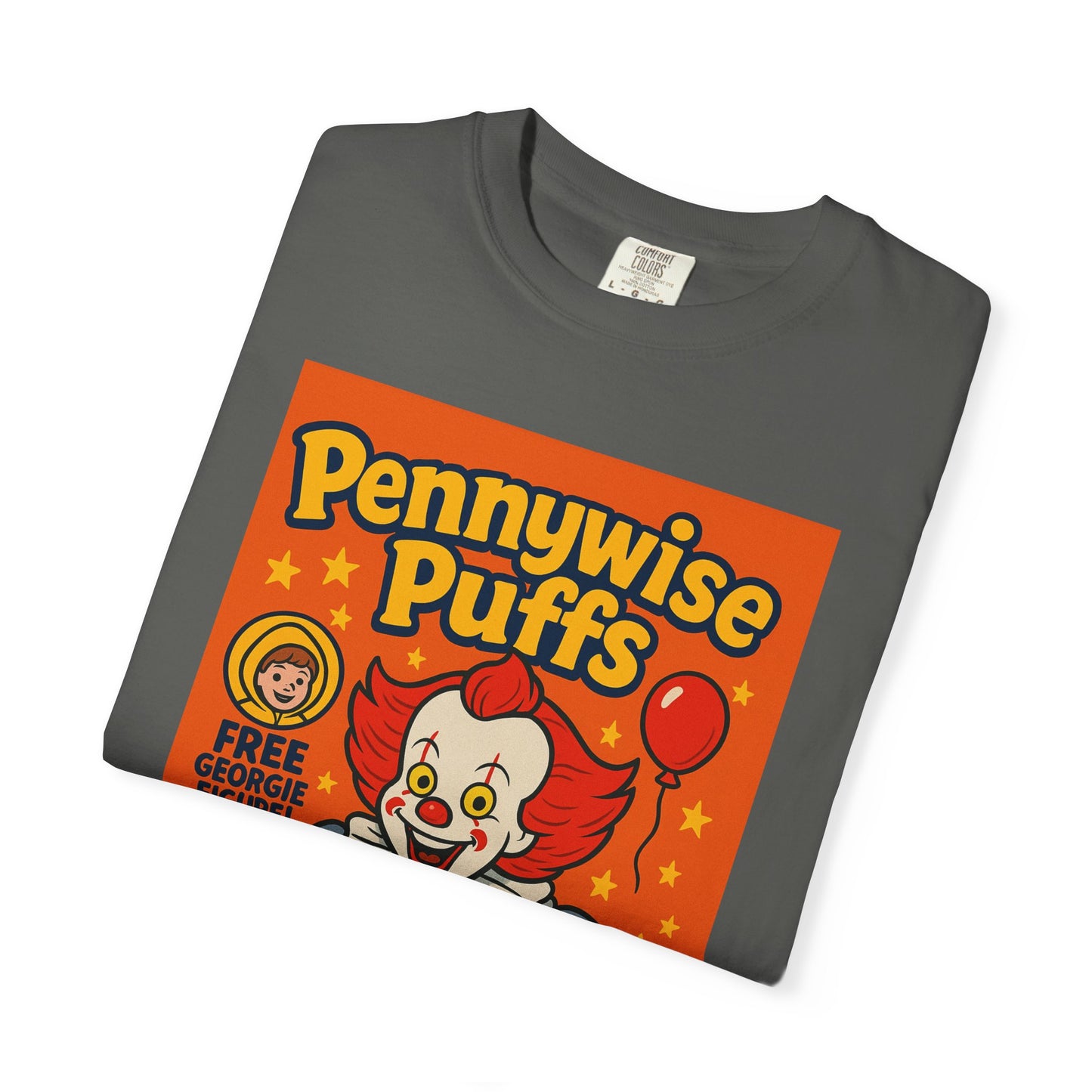 Pennywise Puffs T-Shirt | Unisex Graphic Tee for Horror Fans, Perfect for Halloween, Movie Nights, Gifts, Cosplay