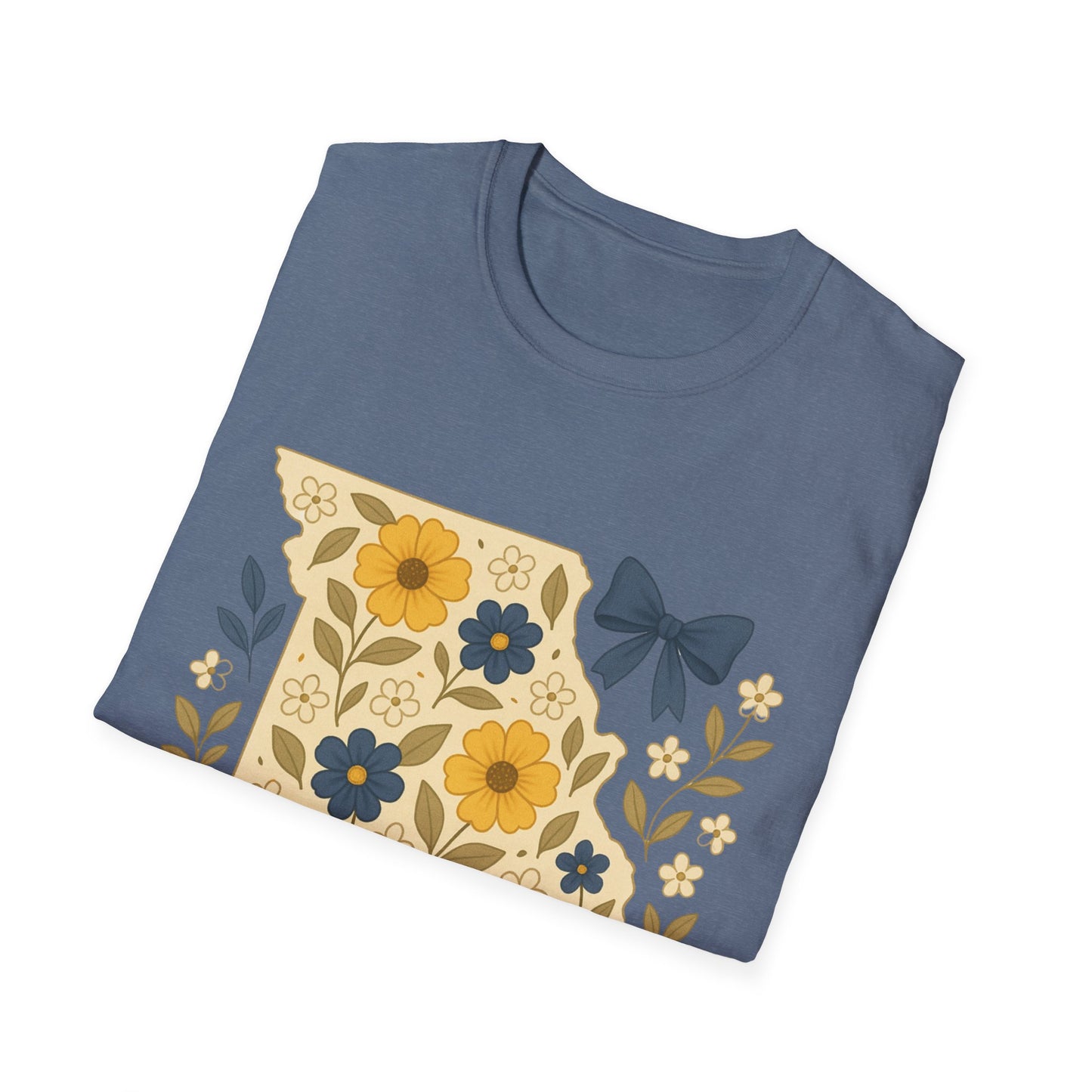 Missouri Floral Unisex T-Shirt, Softstyle Tee, Gift for Her, Spring Fashion, Casual Wear, Personalized Shirt, Eco-Friendly Apparel