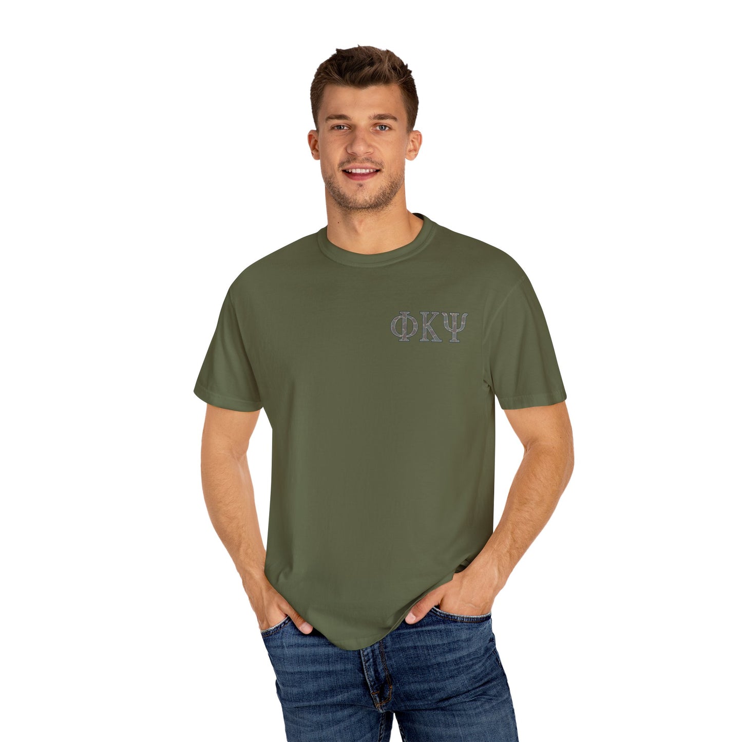 Unisex Garment-Dyed T-shirt with PiKappaPsi Design, Casual Tee, College Apparel, Greek Life Shirt, Unique Gift, Brotherhood T-shirt