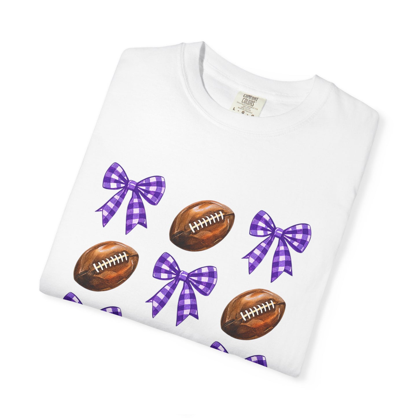 Texas Football Unisex T-Shirt with Purple Bows - Game Day Sports Apparel for Horned Frogs Fans