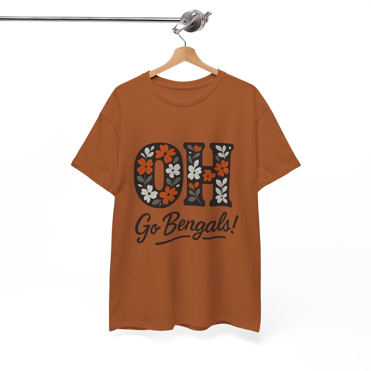 Bengals Floral Tee - Unisex Heavy Cotton