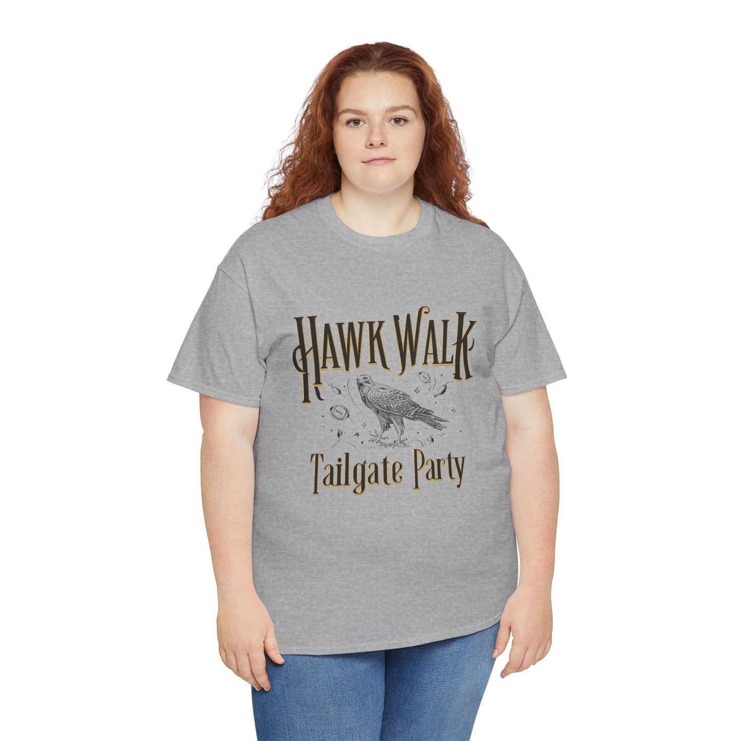 Hawk Walk Tailgate Tee, Unisex Cotton Shirt, Outdoor Event T-Shirt, Festival Wear, Bird Lover Gift, Sports Gathering Apparel