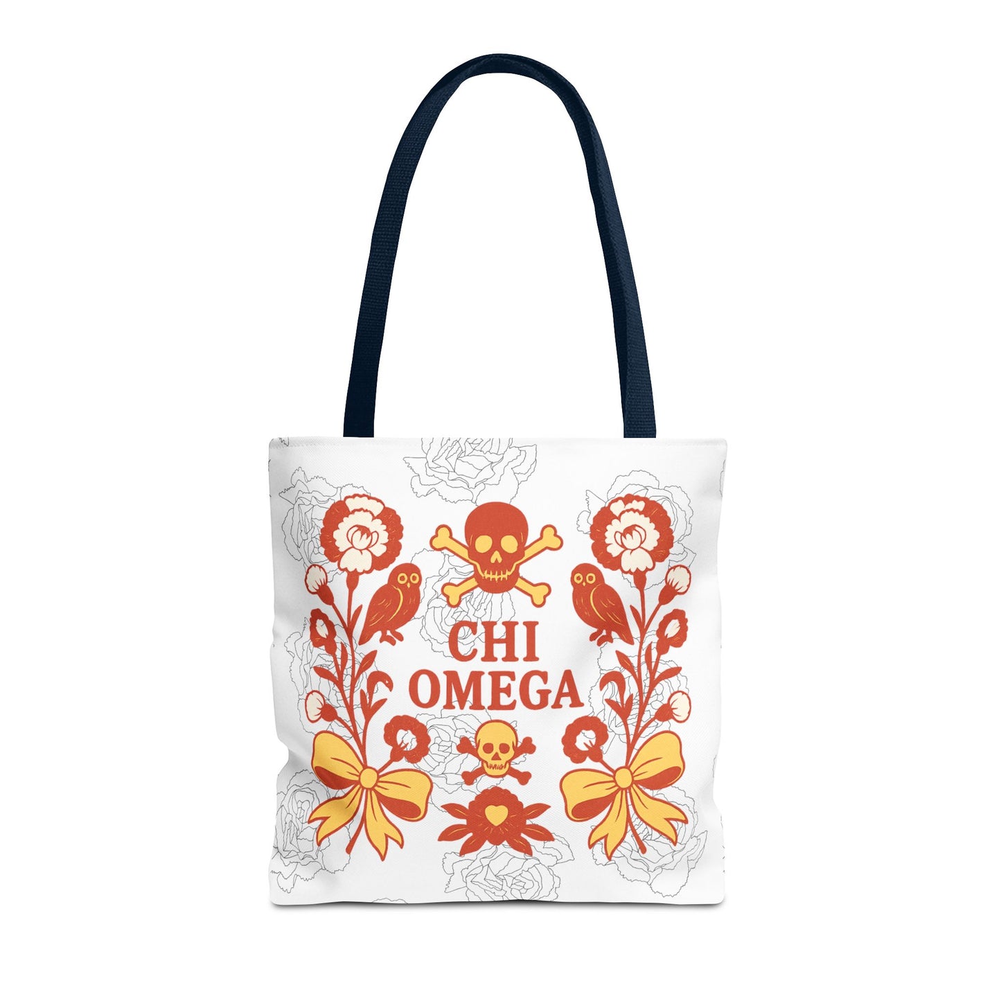 Chi Omega Floral Tote Bag