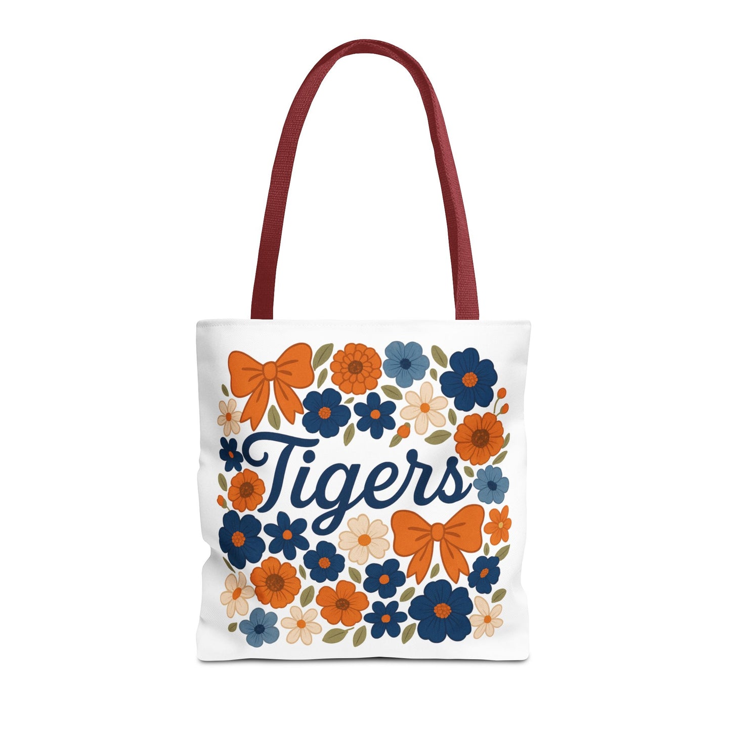 Floral Tiger Tote Bag, Cute Shopping Bag, Reusable Grocery Tote, Gift for Students, Eco-friendly Handbag, Graduation Gift, Alumni Gift