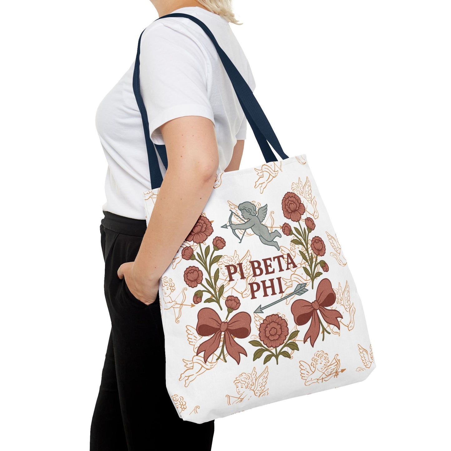 Floral Pi Phi Sorority Tote Bag