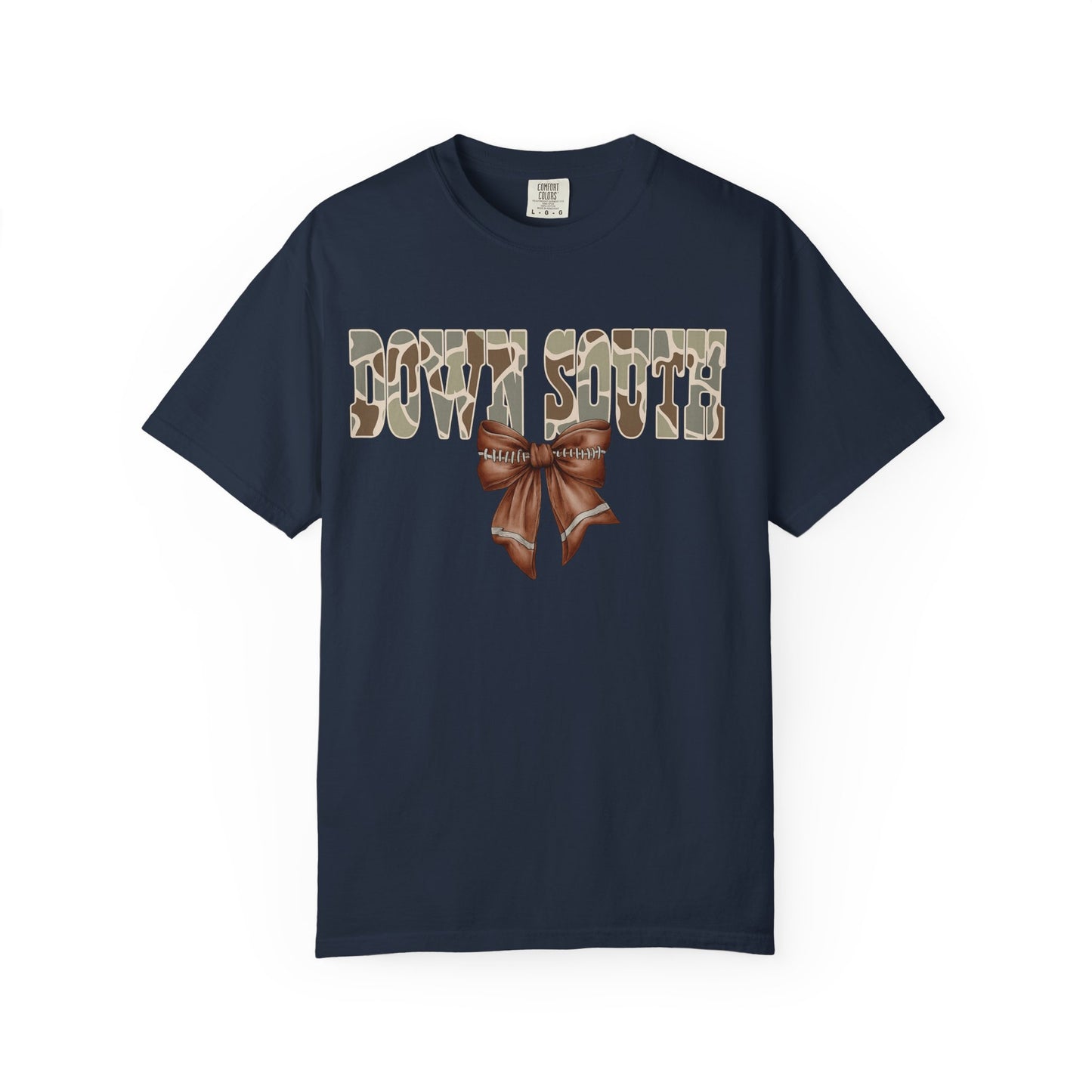 Camo Bow Graphic Tee - Trendy Apparel for Casual Outings and Birthdays