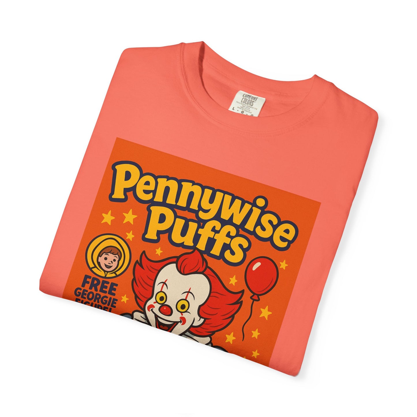Pennywise Puffs T-Shirt | Unisex Graphic Tee for Horror Fans, Perfect for Halloween, Movie Nights, Gifts, Cosplay