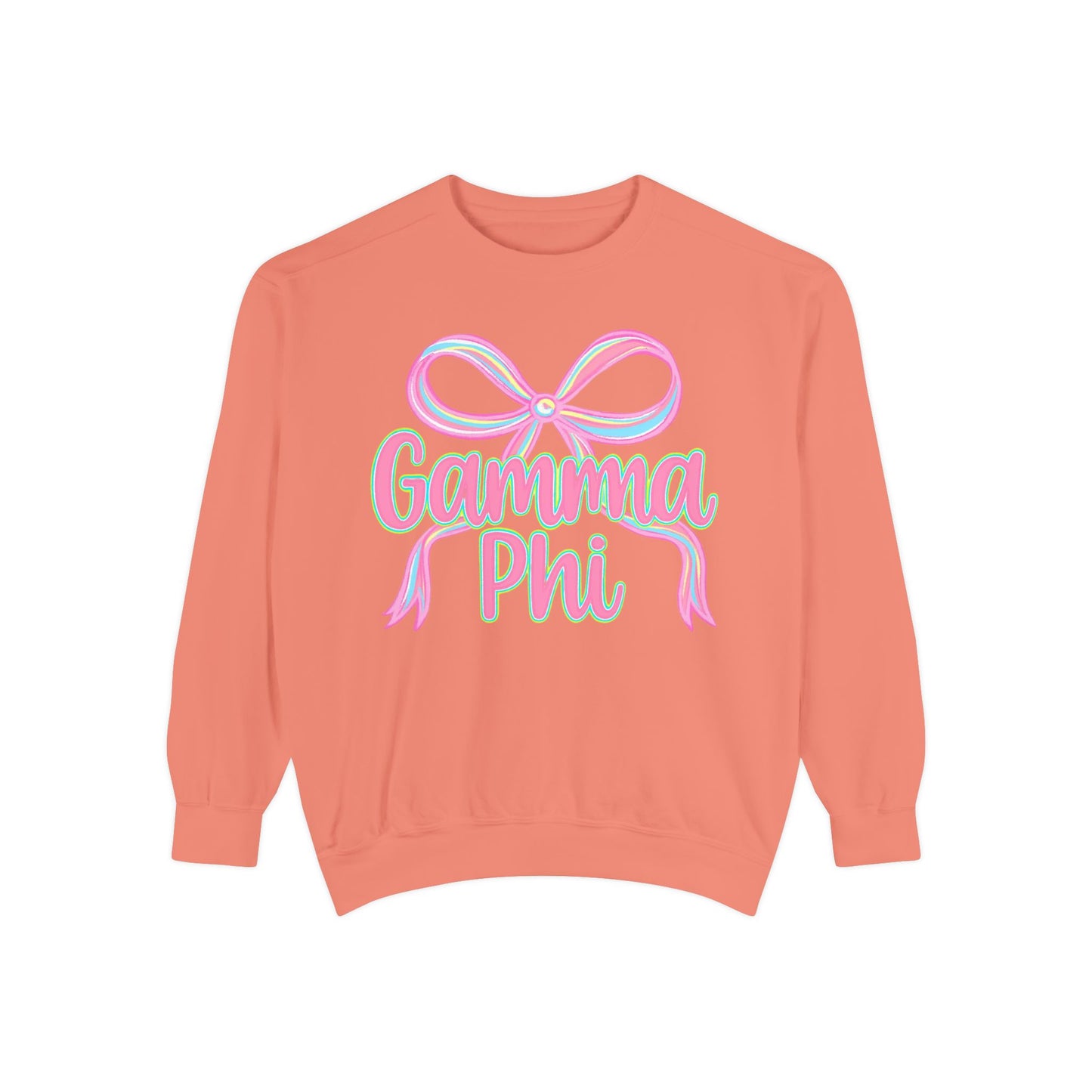 GammaPhi Garment-Dyed Sweatshirt | Cozy Sorority Sweatshirt, Unisex Apparel, Sorority Gift, Casual Wear, College Spirit Wear