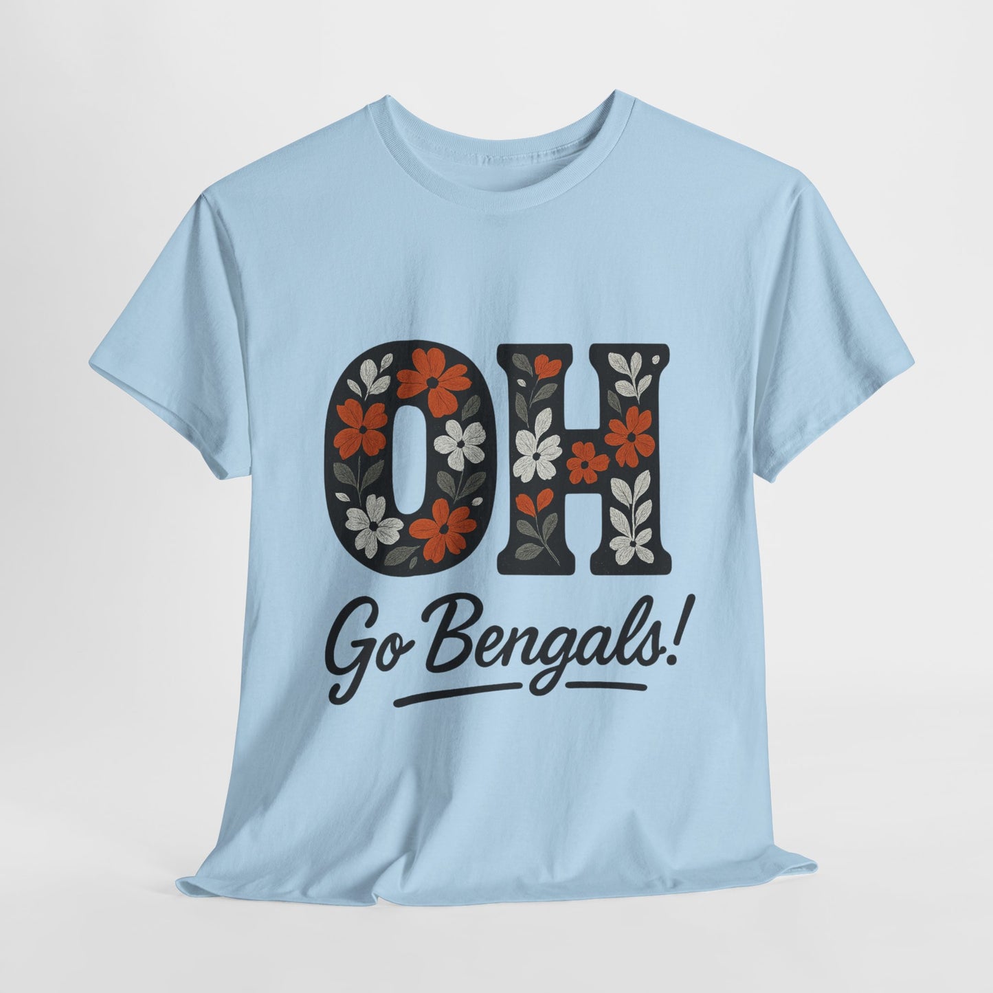 Bengals Floral Tee - Unisex Heavy Cotton