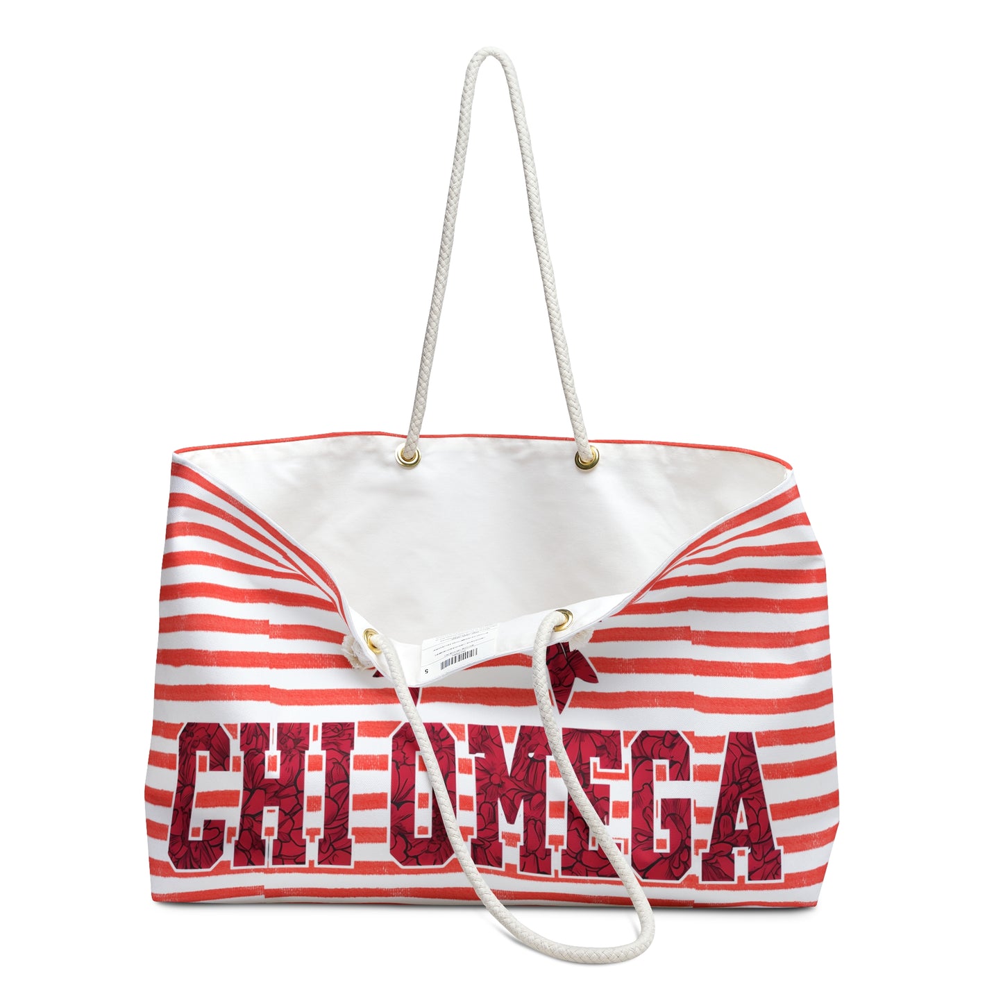 Chi Omega Weekender Bag, Nautical Travel Tote, Sorority Gift, Swim Bag, Gym Bag, Weekend Getaway Essentials