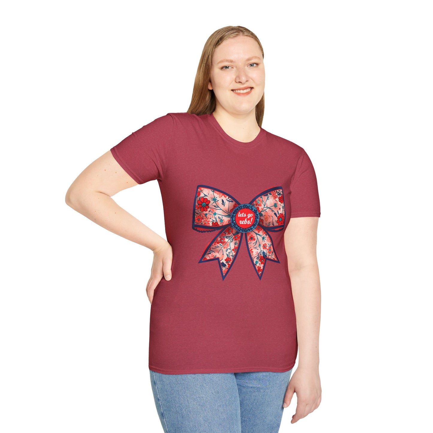 Go rebs coquette bow, Floral Bow T-Shirt | Gift for Her, Casual Wear, Birthday Party, Spring Fashion, Cute Graphic Tee