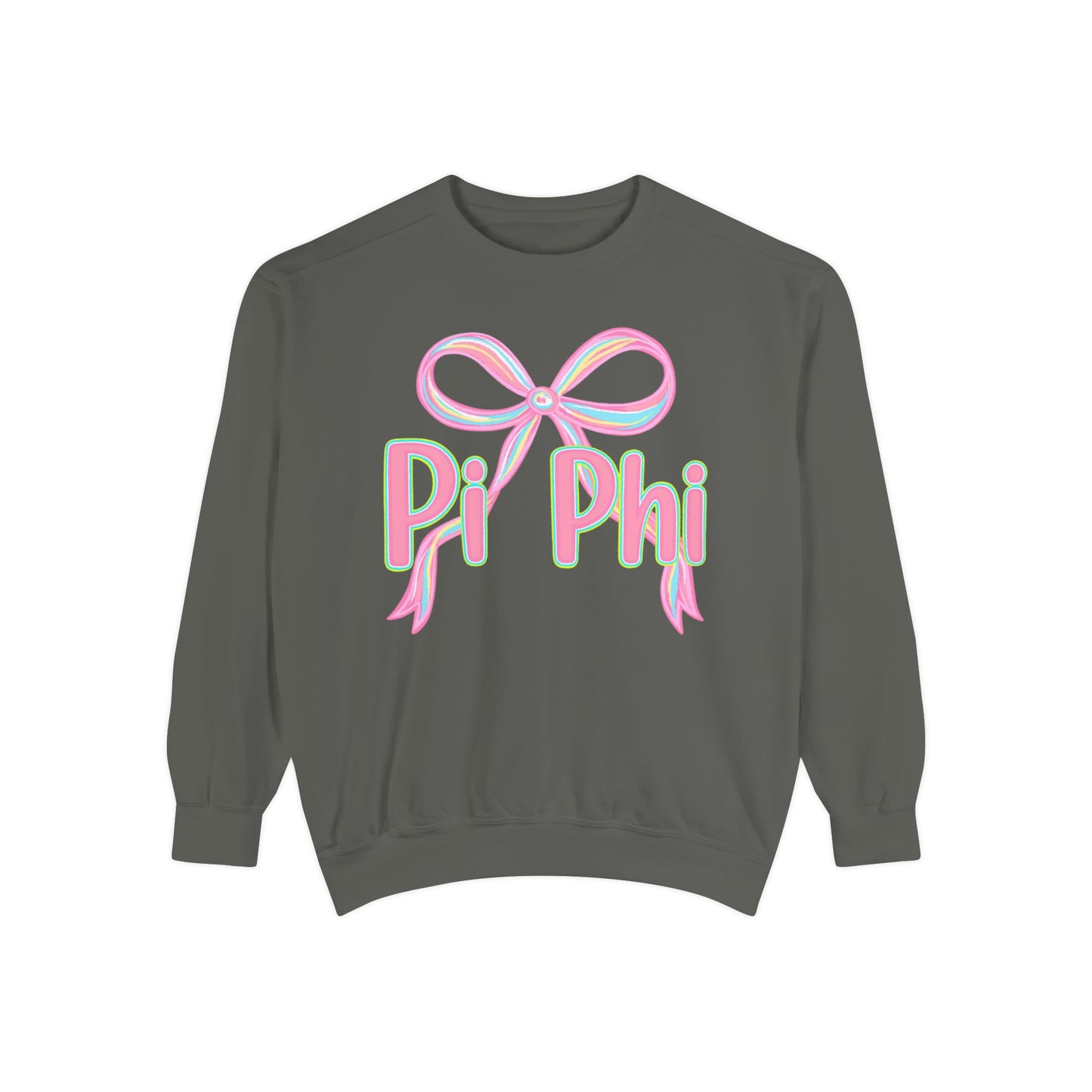 PiPhi Bow Unisex Sweatshirt, Cute Sorority Apparel, Comfortable Sweatshirt, Gift for Sorority Sisters, Soft Fashion Essentials
